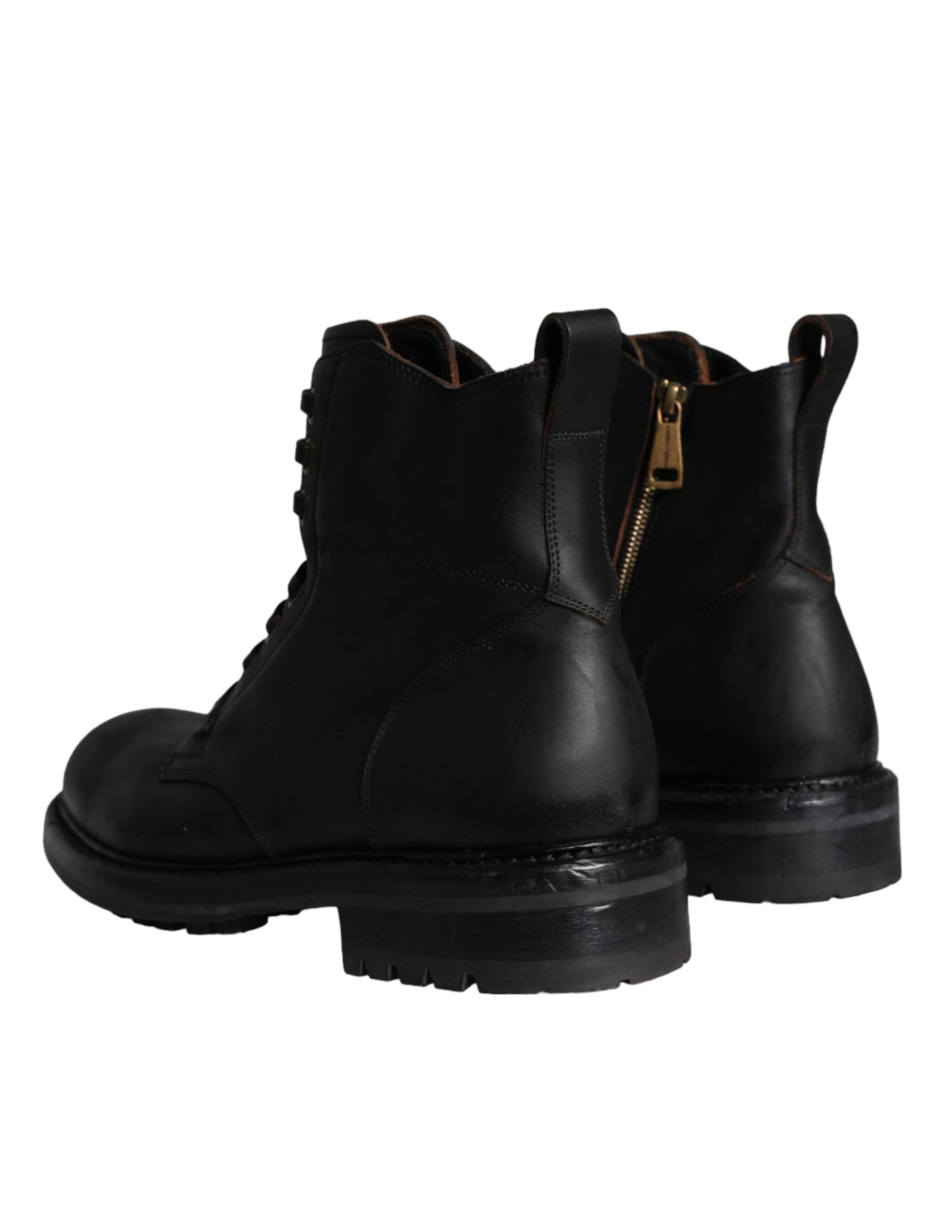 Dolce & Gabbana Black Lace Up Boots for Men side view