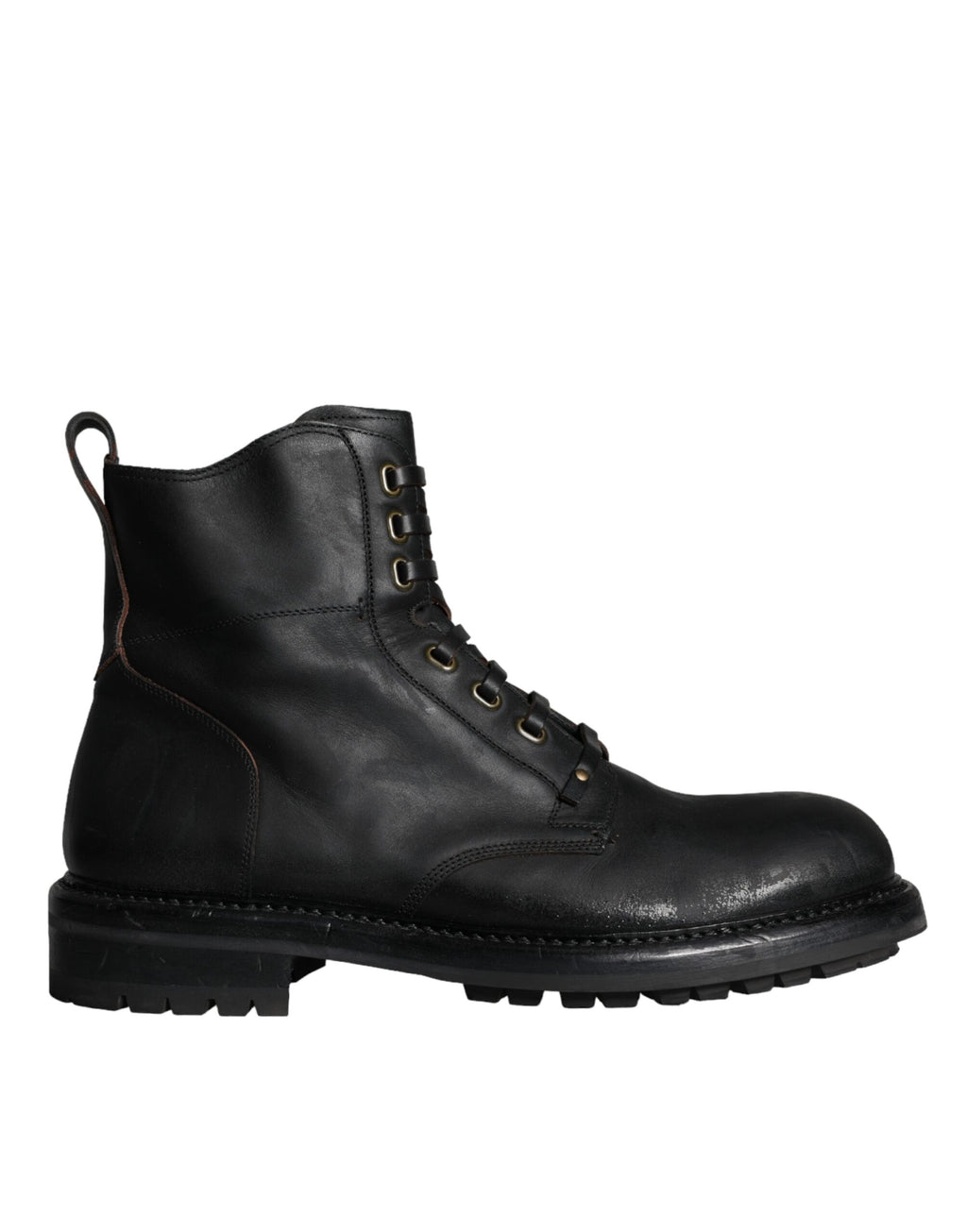 Dolce & Gabbana Black Lace Up Boots for Men