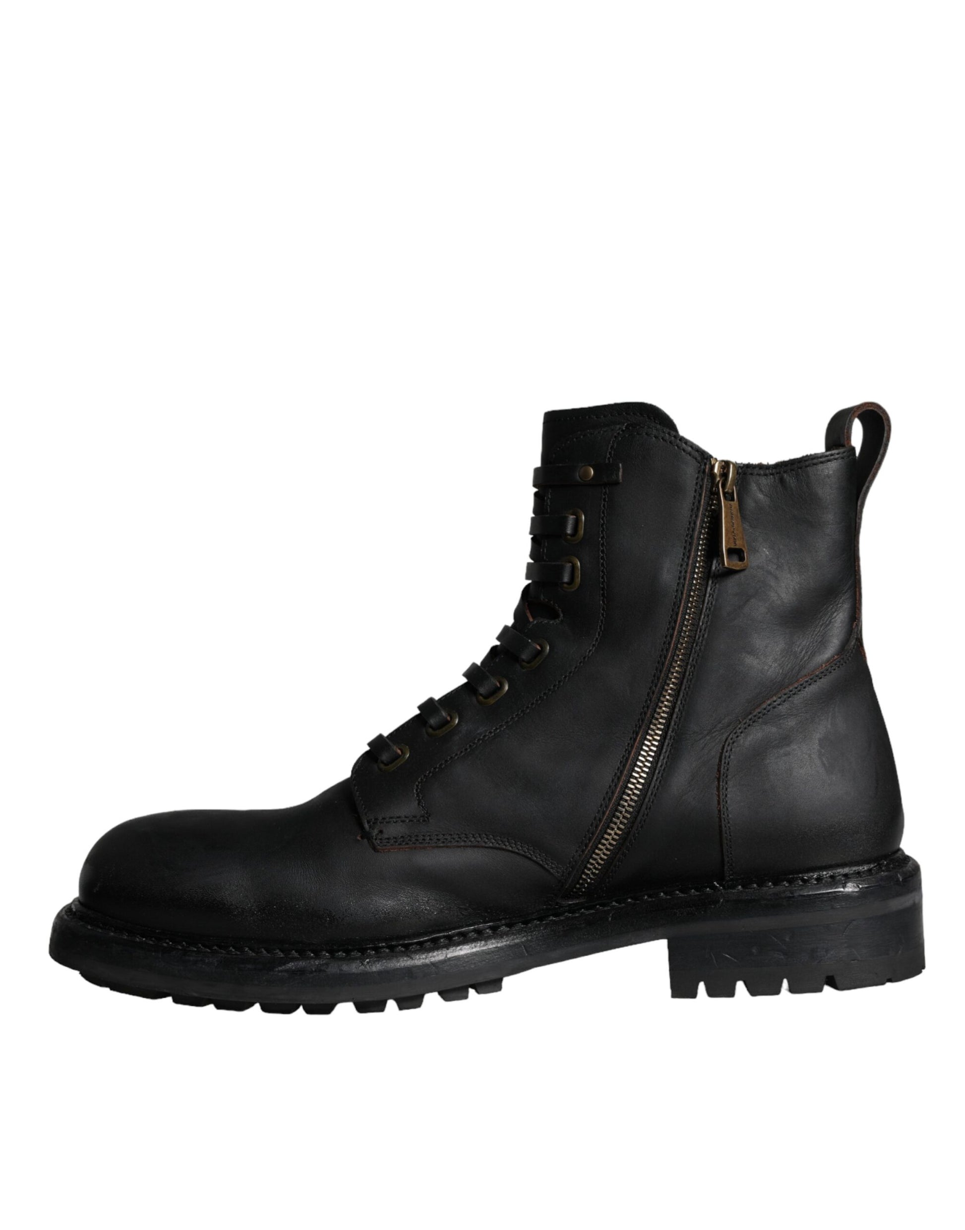 Dolce & Gabbana Black Lace Up Boots for Men additional view