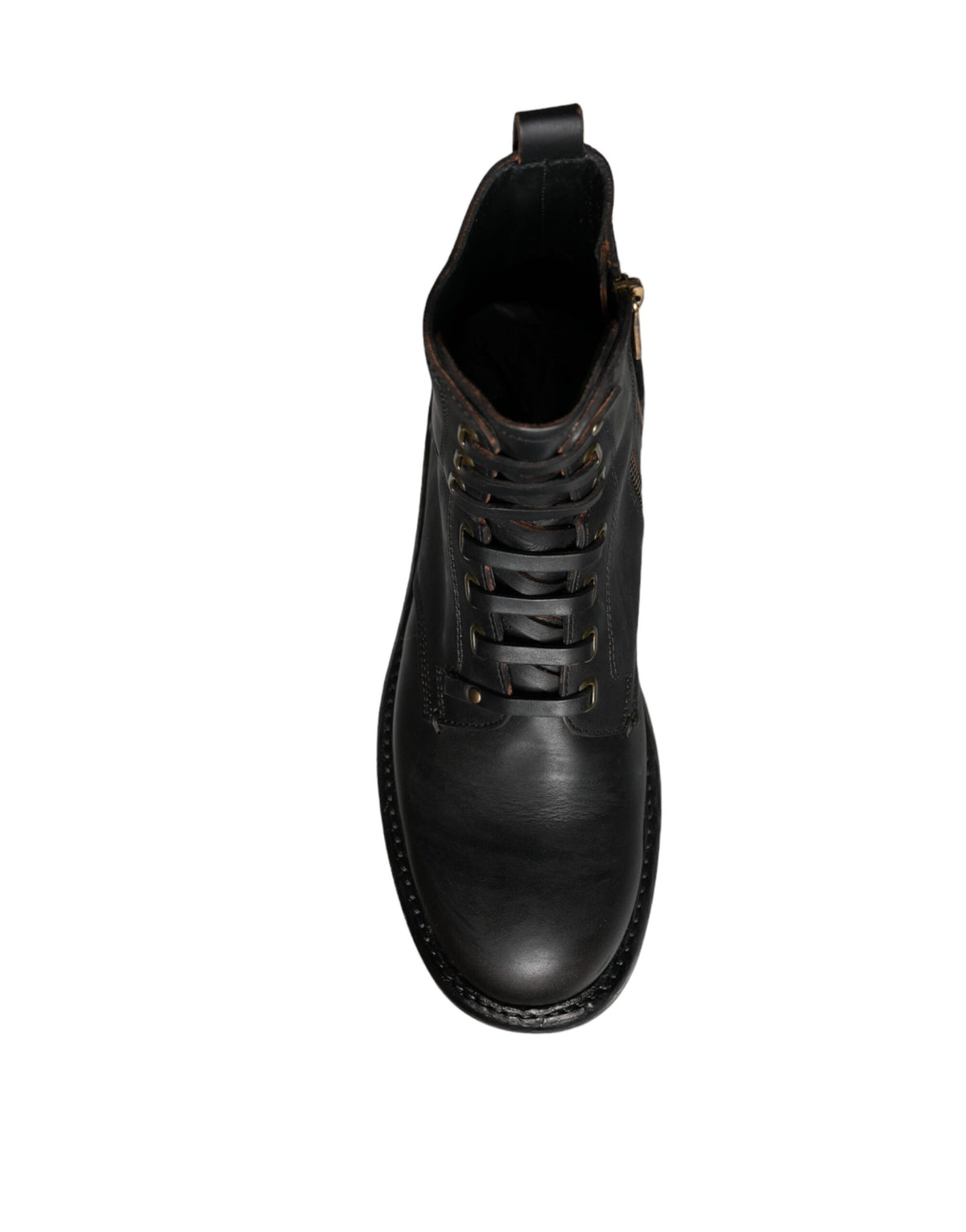 Dolce & Gabbana Schwarze geschnürte Wadenhohe Stiefel Herrenschuhe