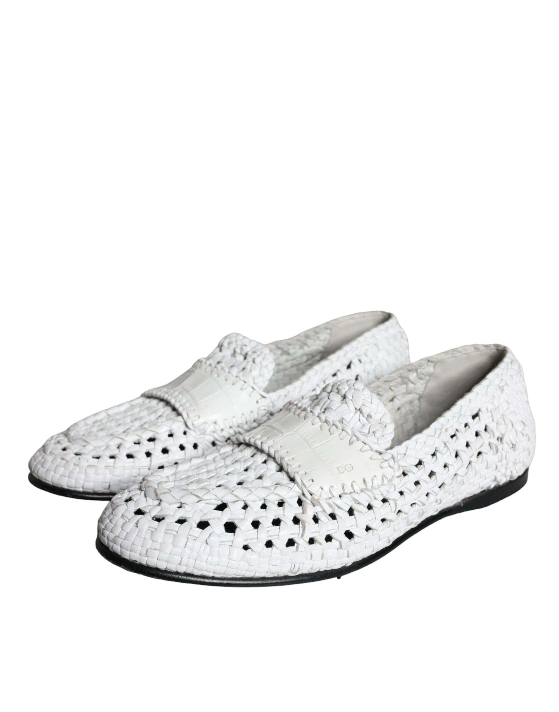 Dolce & Gabbana White Slip On Loafers for Men detail view