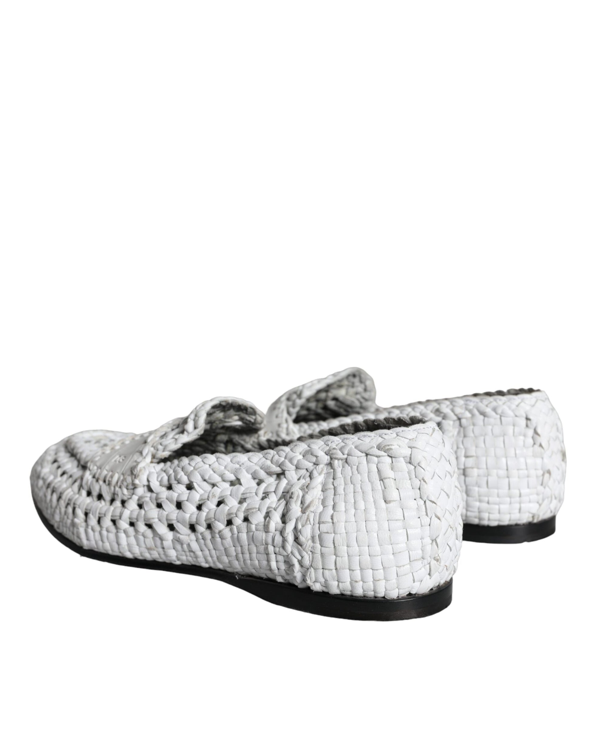 Dolce & Gabbana White Slip On Loafers for Men side view