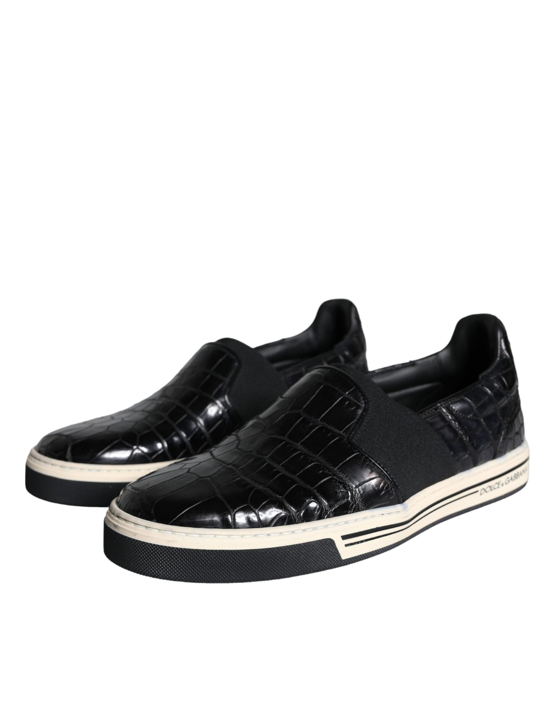 Dolce & Gabbana Black Slip On Loafers for Men detail view
