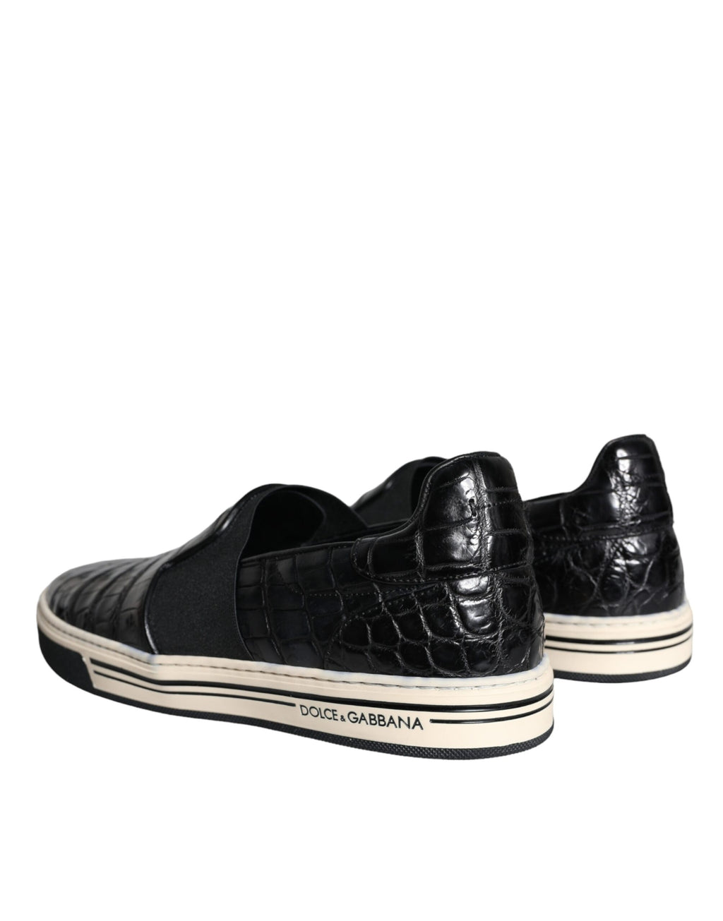 Dolce & Gabbana Black Slip On Loafers for Men side view