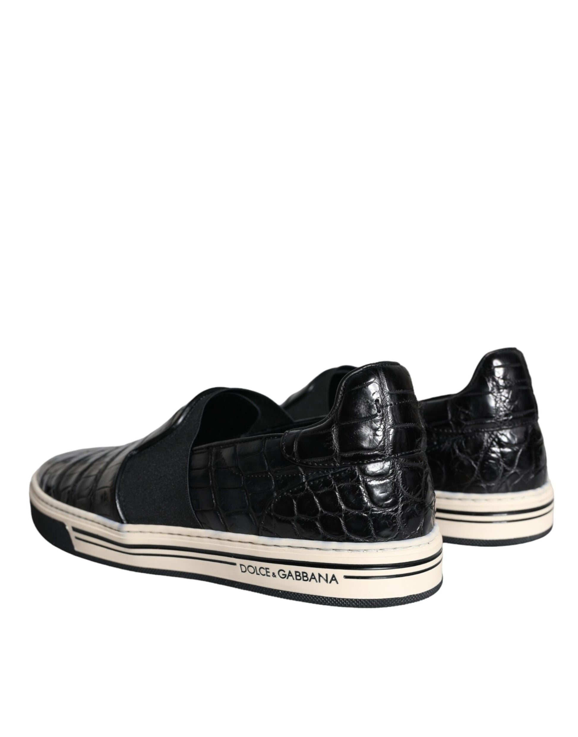 Dolce & Gabbana Black Slip On Loafers for Men side view
