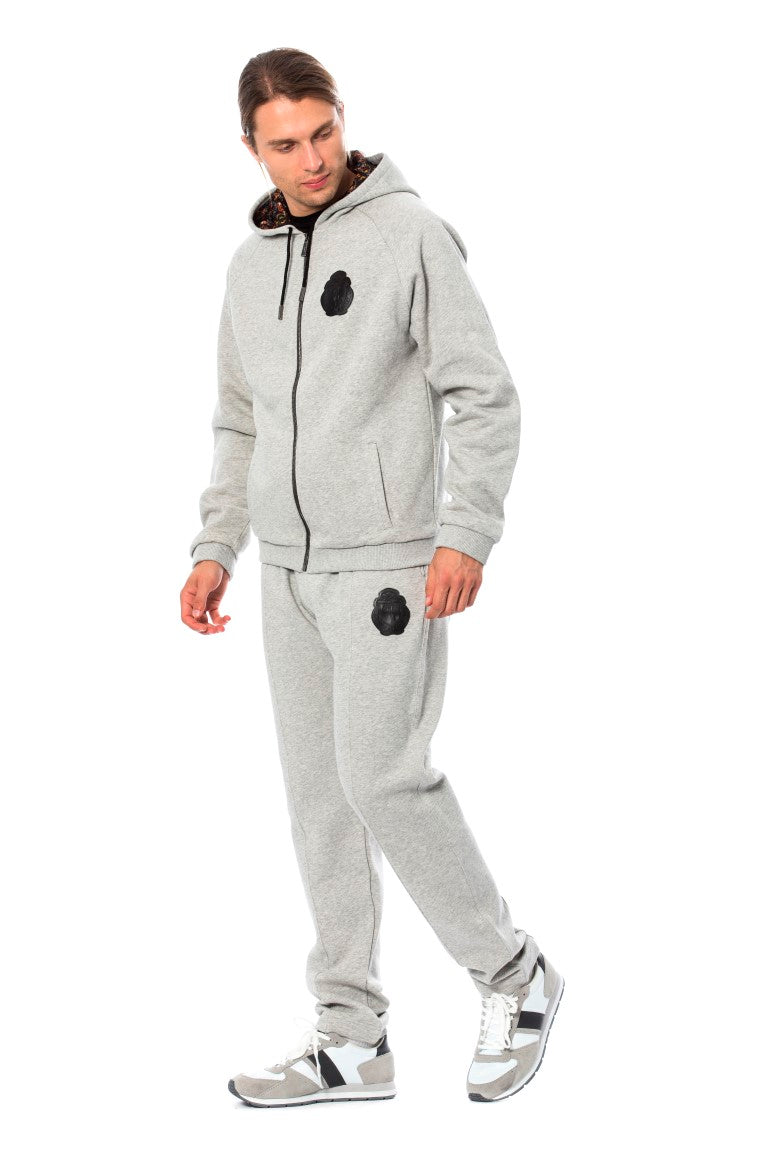 Billionaire Italian Couture – Grauer Kapuzen-Sweatsuit aus Baumwolle