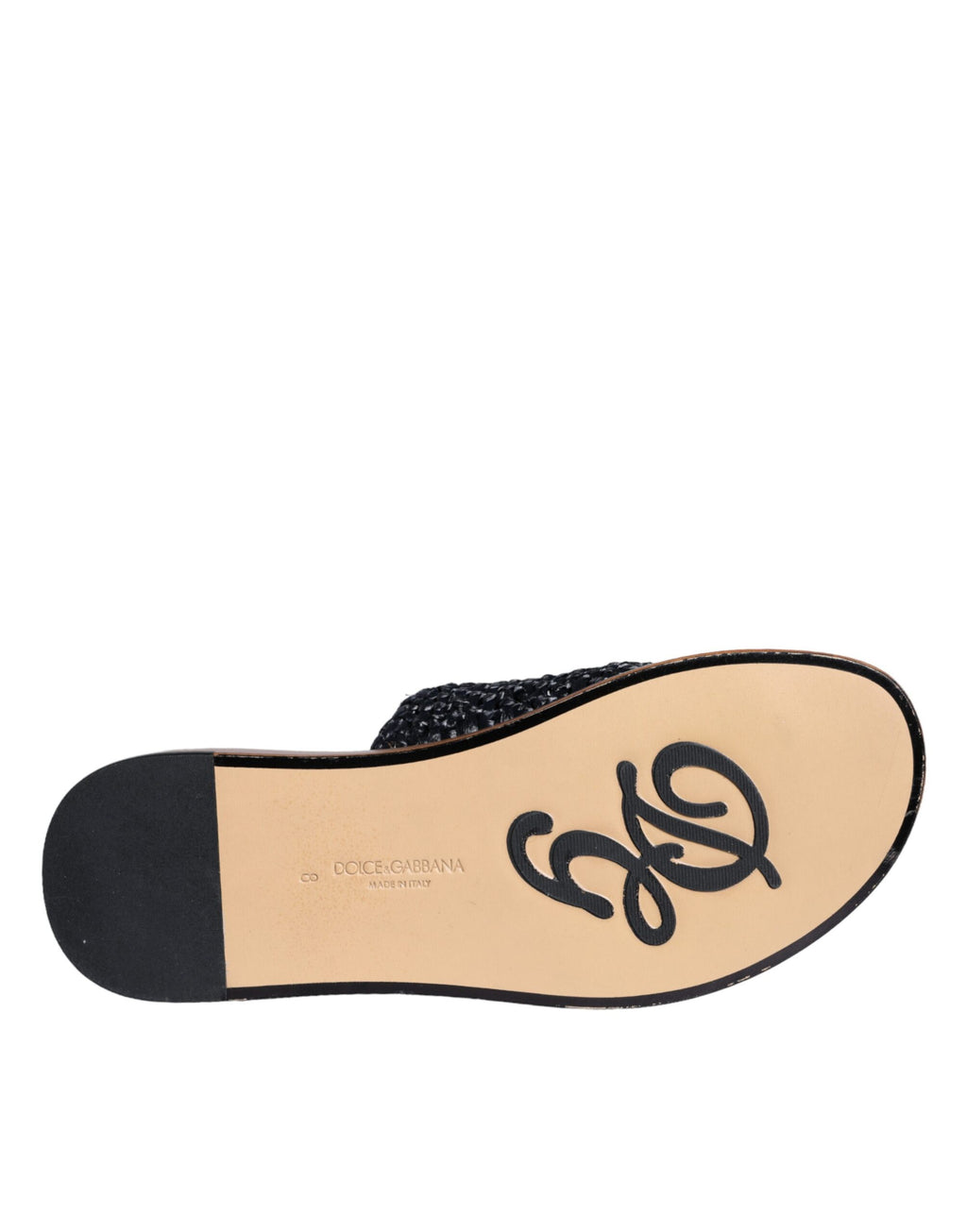 Chaussures plates en raphia tressé noir monochrome Dolce & Gabbana