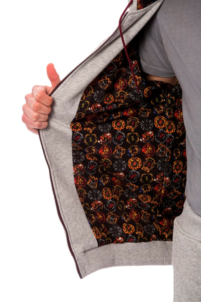 Billionaire Italian Couture – Grauer Kapuzen-Sweatsuit aus Baumwolle