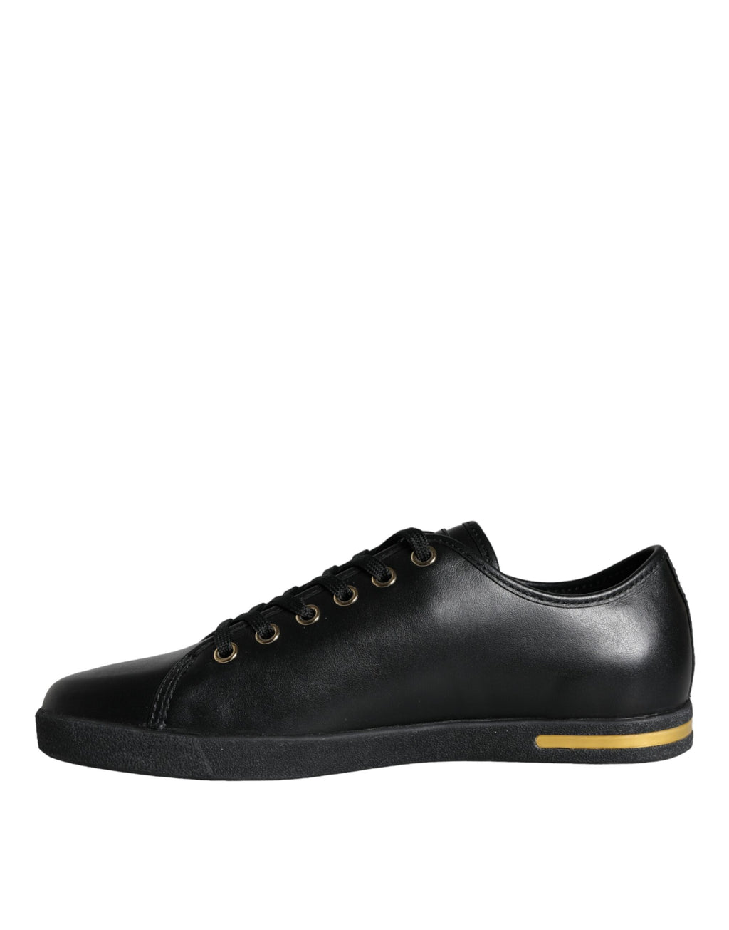 Dolce & Gabbana Baskets classiques en cuir noir et or