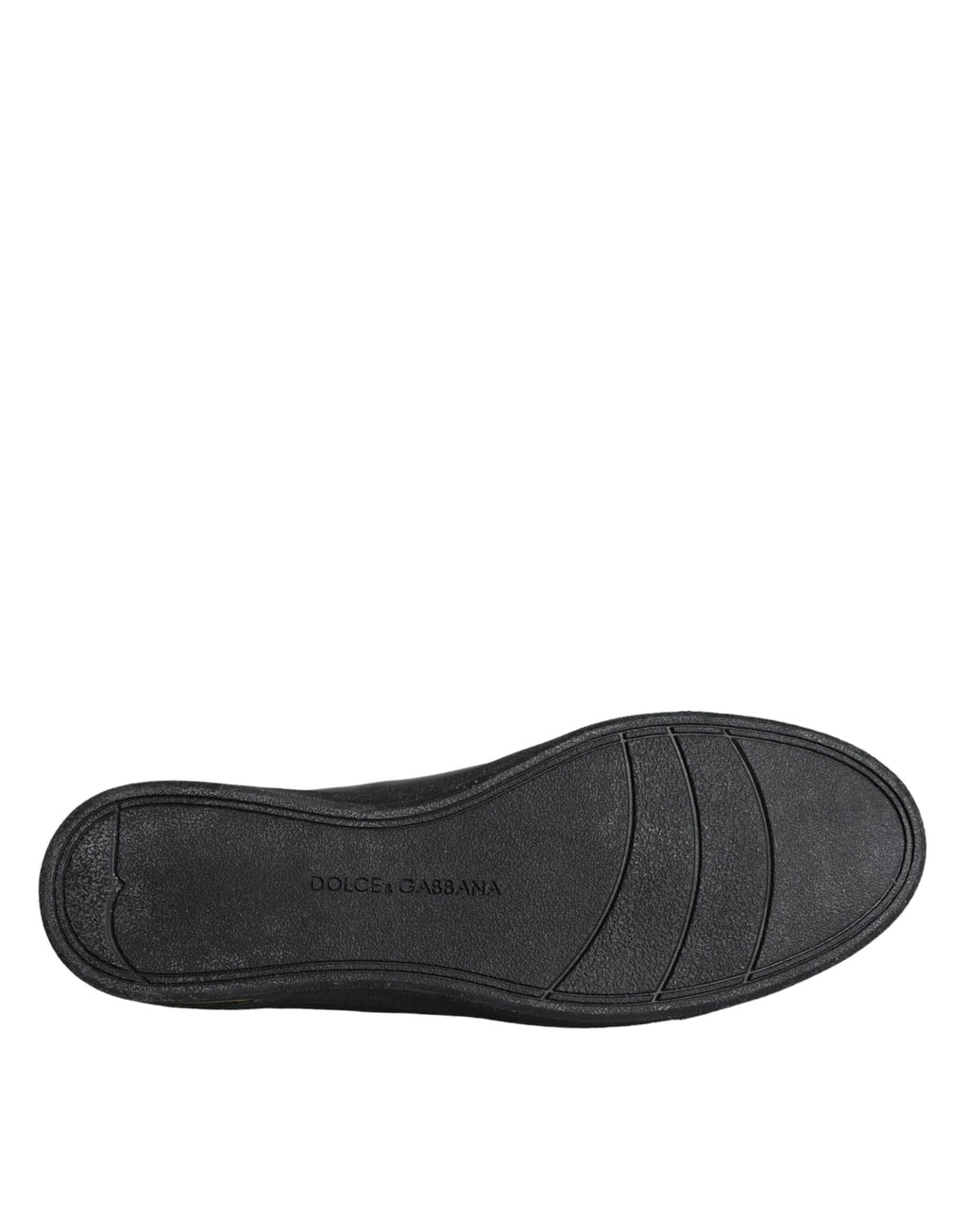 Dolce & Gabbana Baskets classiques en cuir noir et or