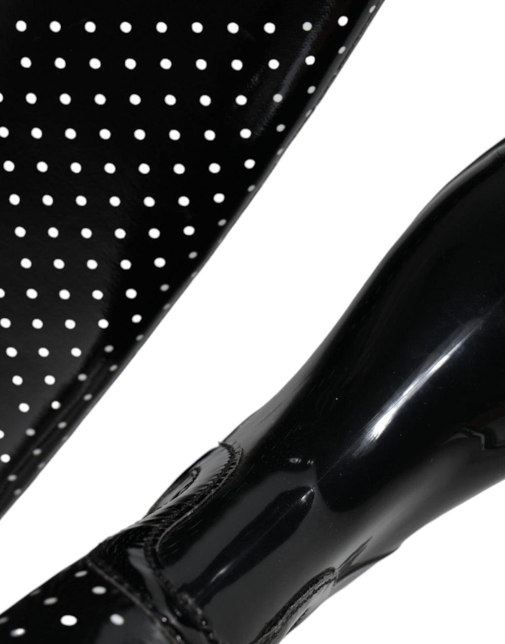 Bottes hautes en caoutchouc Dolce & Gabbana noires à pois