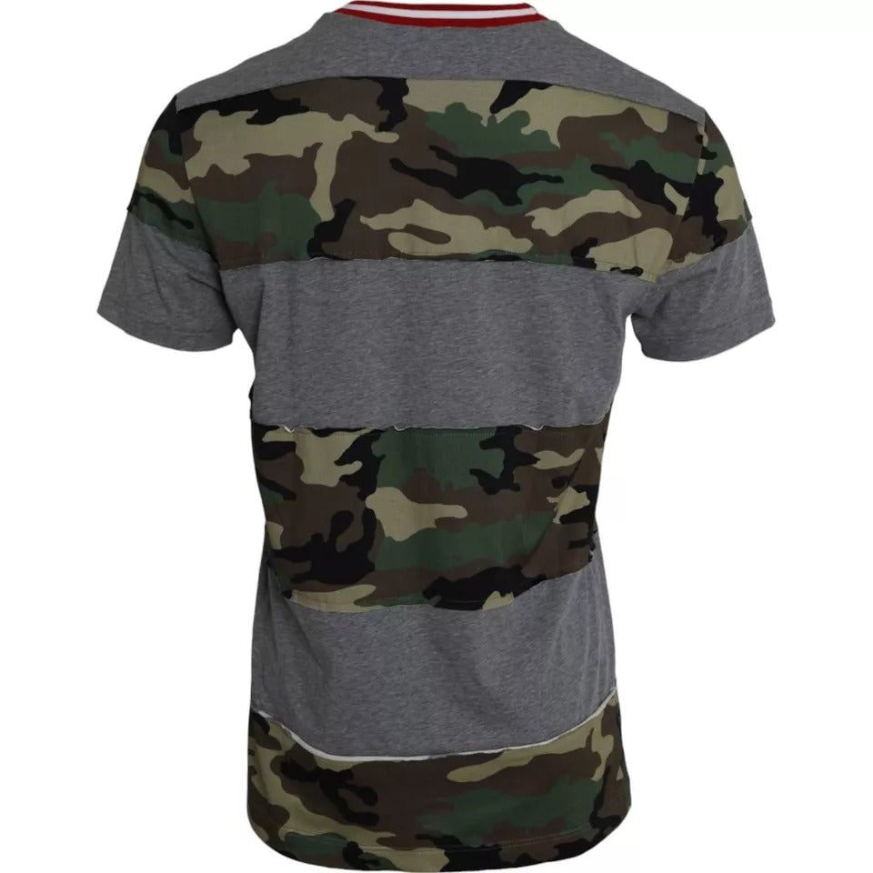 T-shirt col rond homme en coton camouflage multicolore Dolce & Gabbana