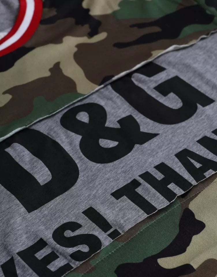 T-shirt col rond homme en coton camouflage multicolore Dolce & Gabbana
