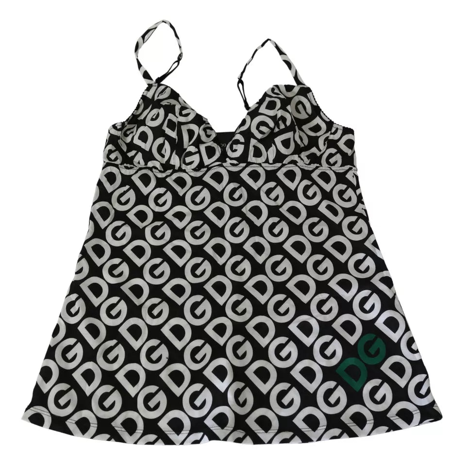 Maillot de bain sans manches Dolce & Gabbana noir imprimé DG Mania