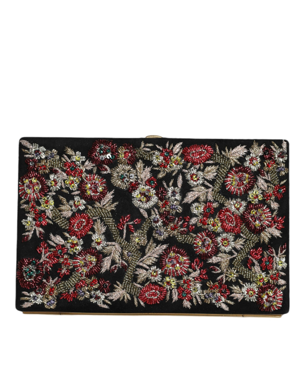 Pochette de soirée Dolce & Gabbana multicolore à fleurs et cadre doré