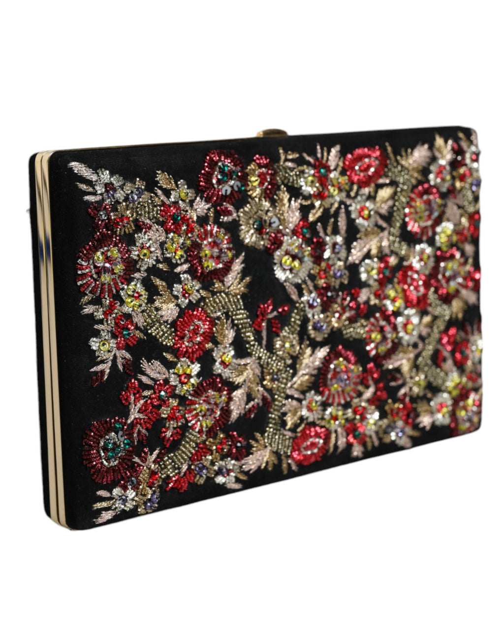 Pochette de soirée Dolce & Gabbana multicolore à fleurs et cadre doré