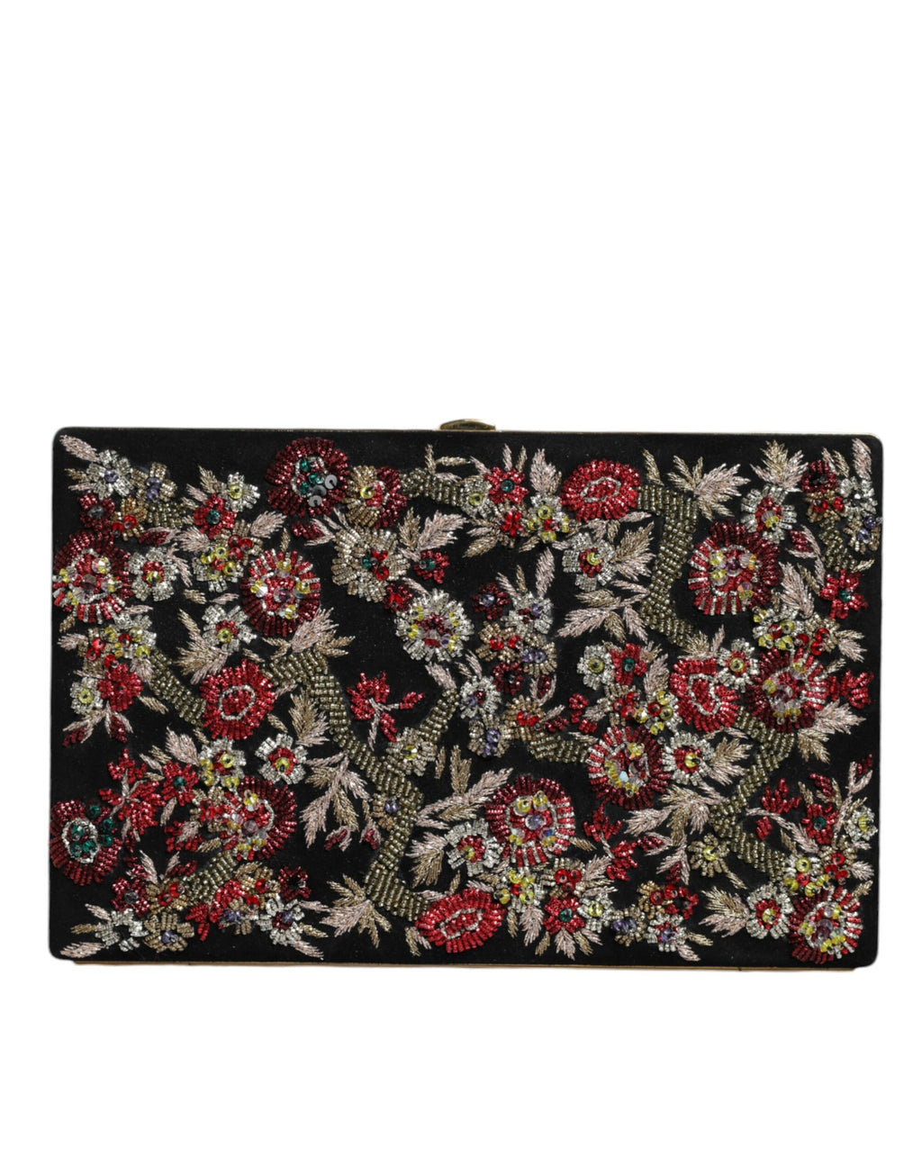 Pochette de soirée Dolce & Gabbana multicolore à fleurs et cadre doré