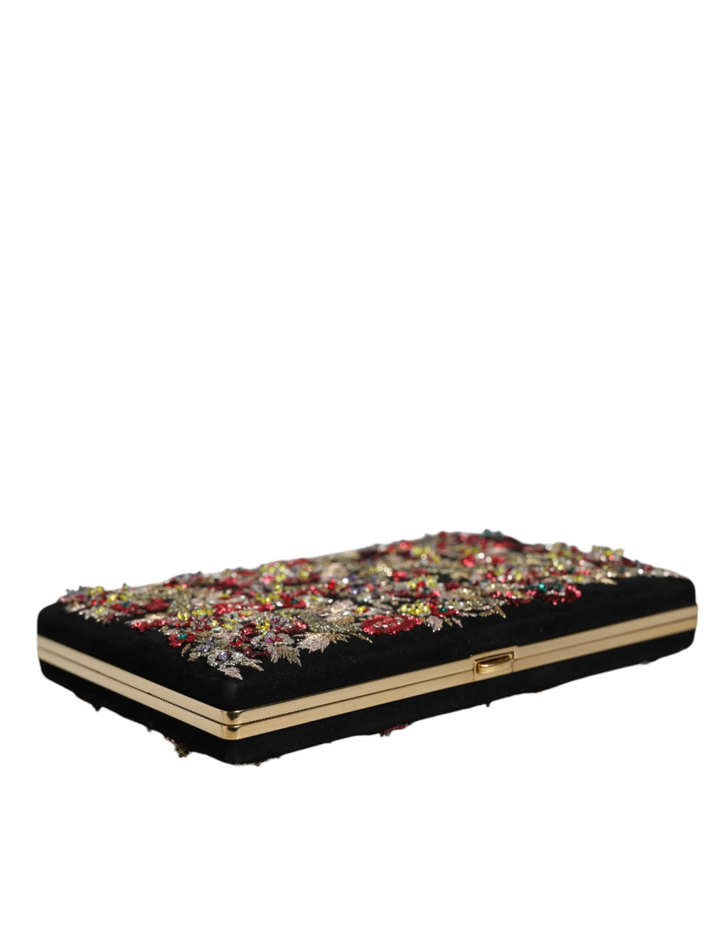 Pochette de soirée Dolce & Gabbana multicolore à fleurs et cadre doré
