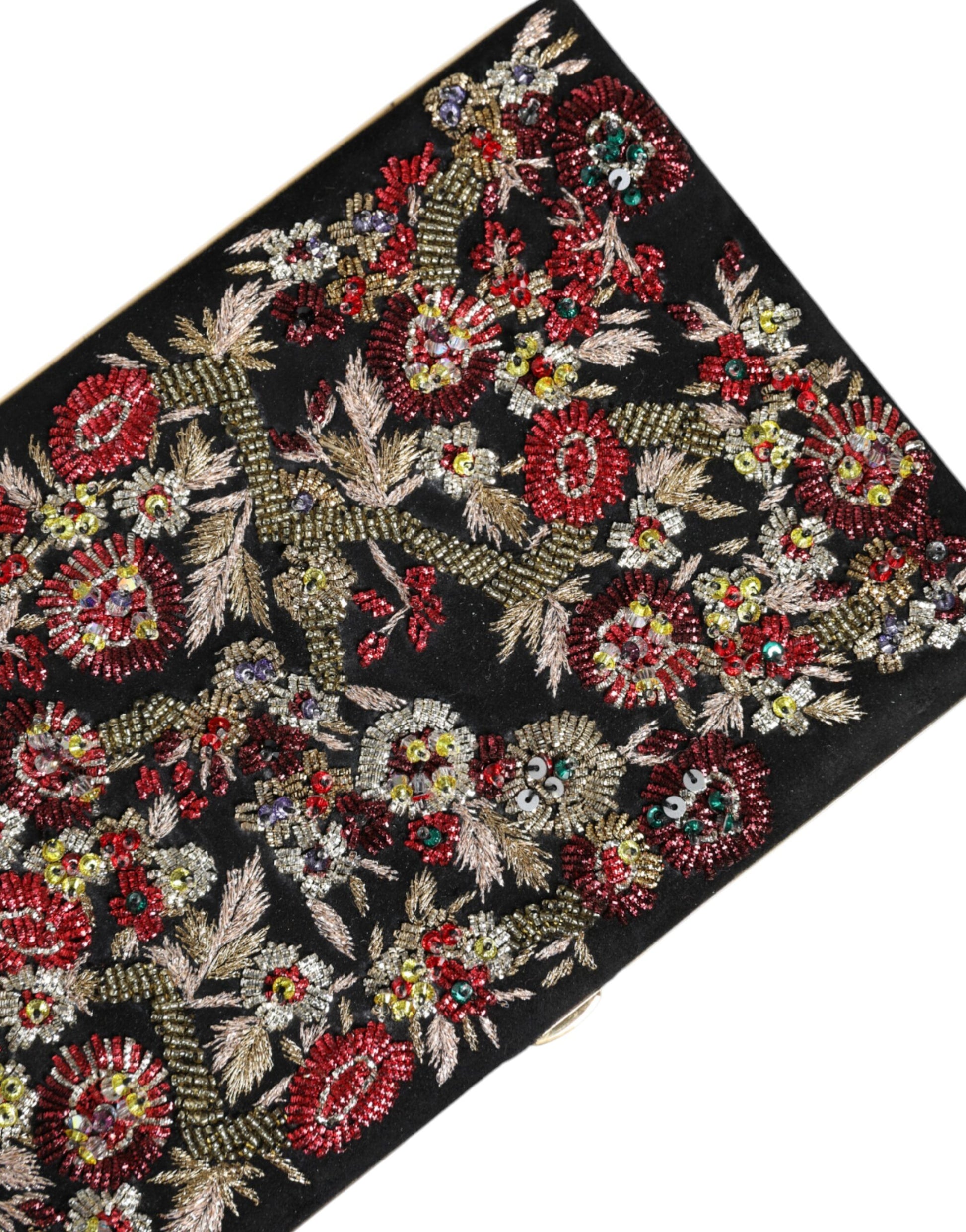 Pochette de soirée Dolce & Gabbana multicolore à fleurs et cadre doré