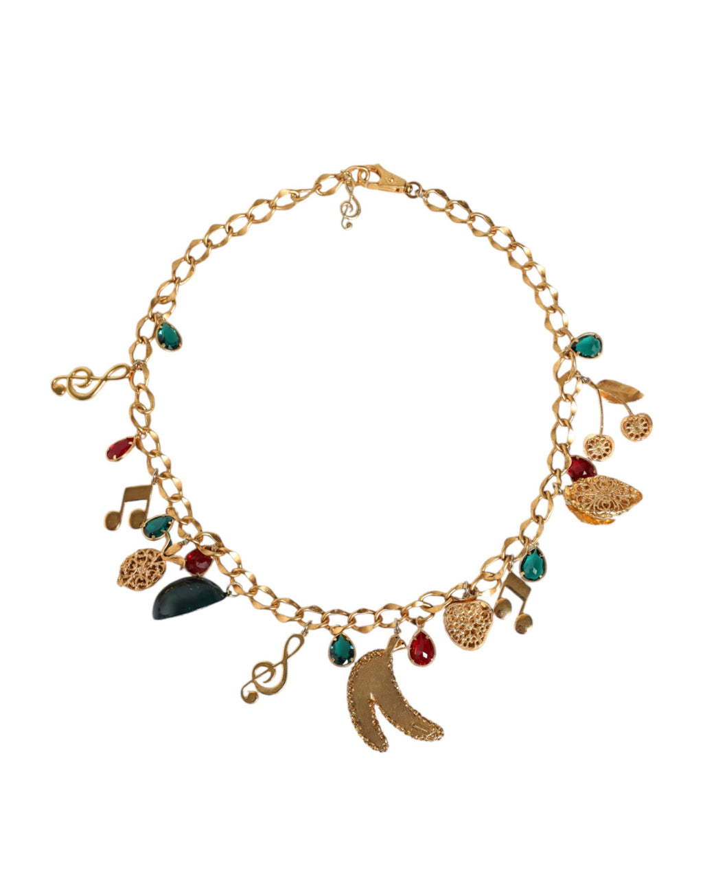 Ceinture-chaîne Dolce & Gabbana en laiton doré ornée de cristaux fruités