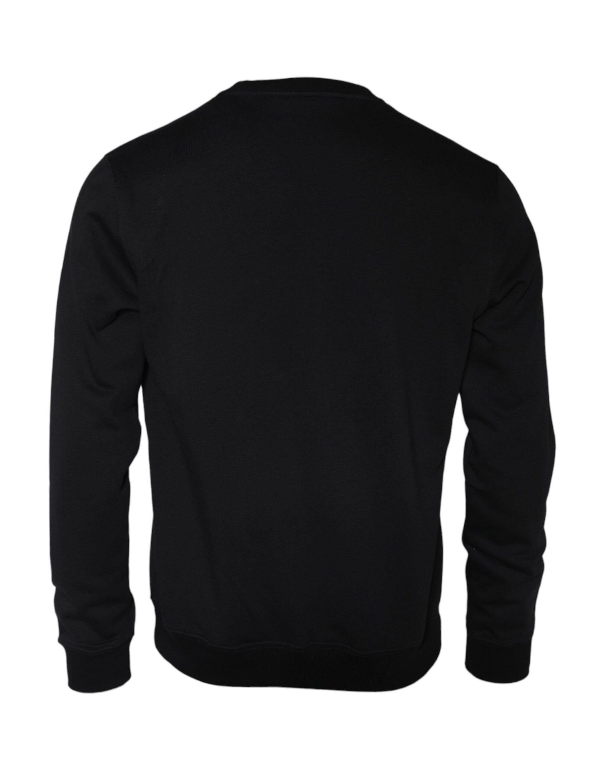Sweat-shirt ras du cou en molleton de coton noir Medusa Versace