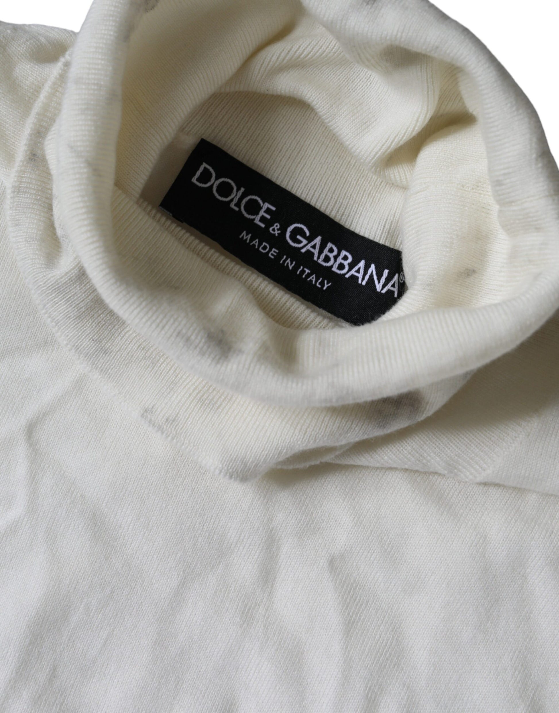 Dolce & Gabbana White Turtleneck for Men side view