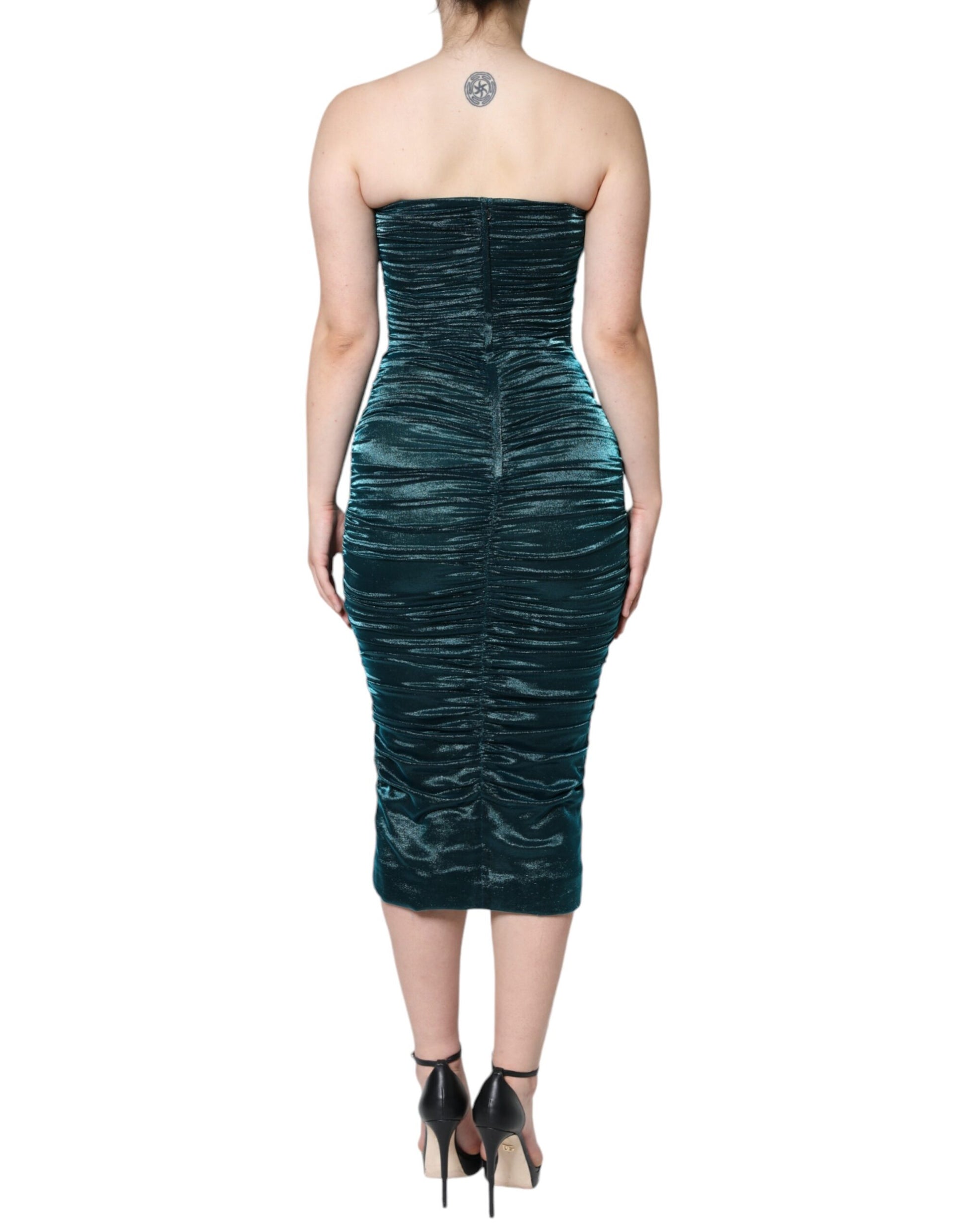 Dolce & Gabbana Green Midi Dress for Women side view