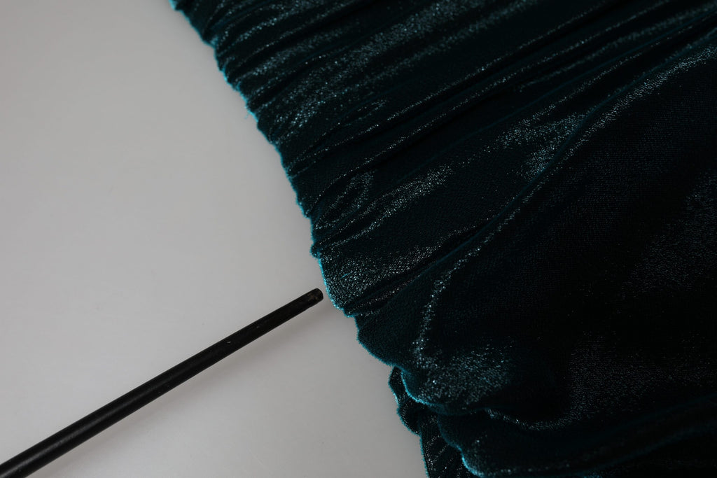 Robe Bustier Ajustée en Satin Mélange Soie Vert Dolce & Gabbana