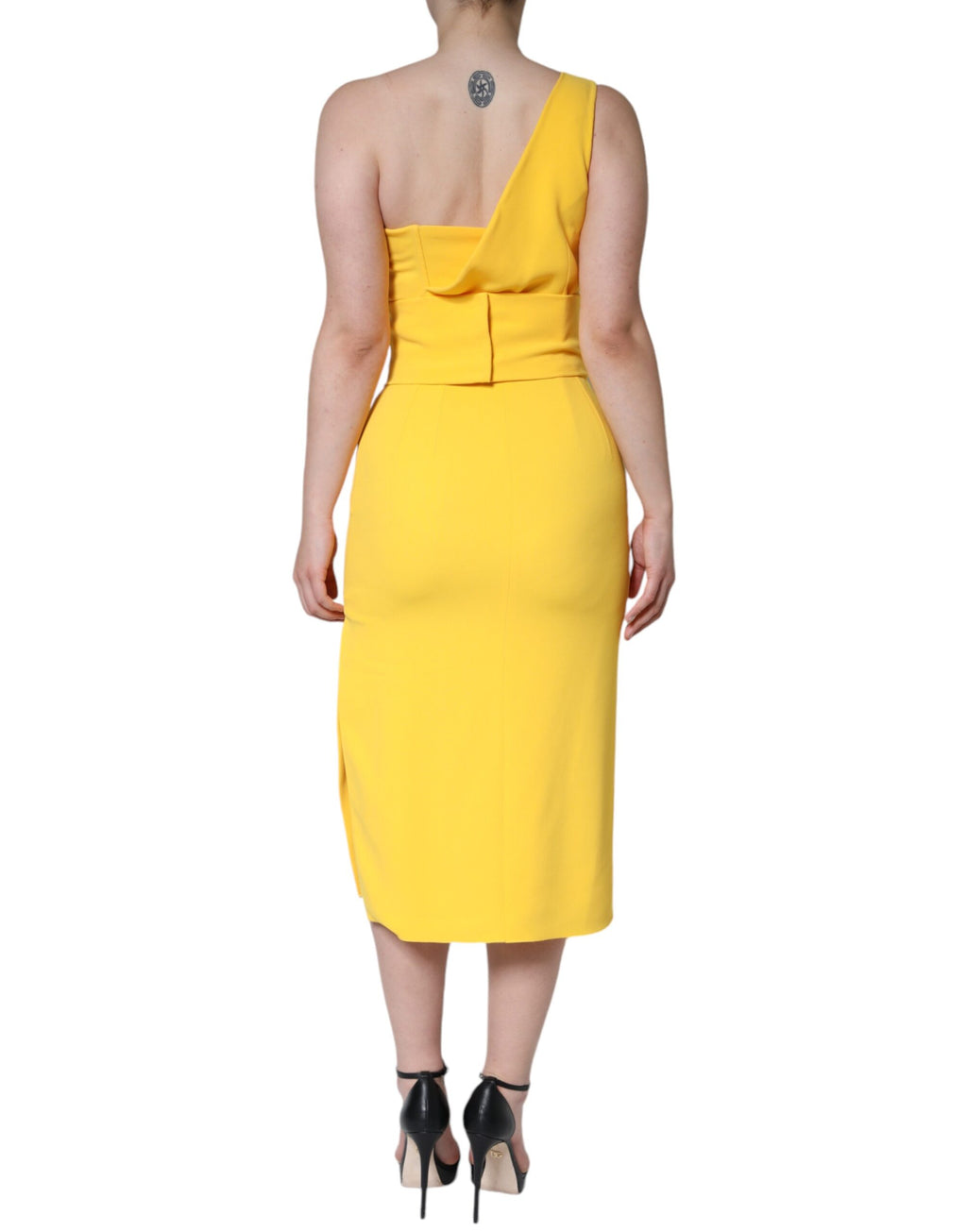 Dolce & Gabbana Yellow Midi Dress for Women side view