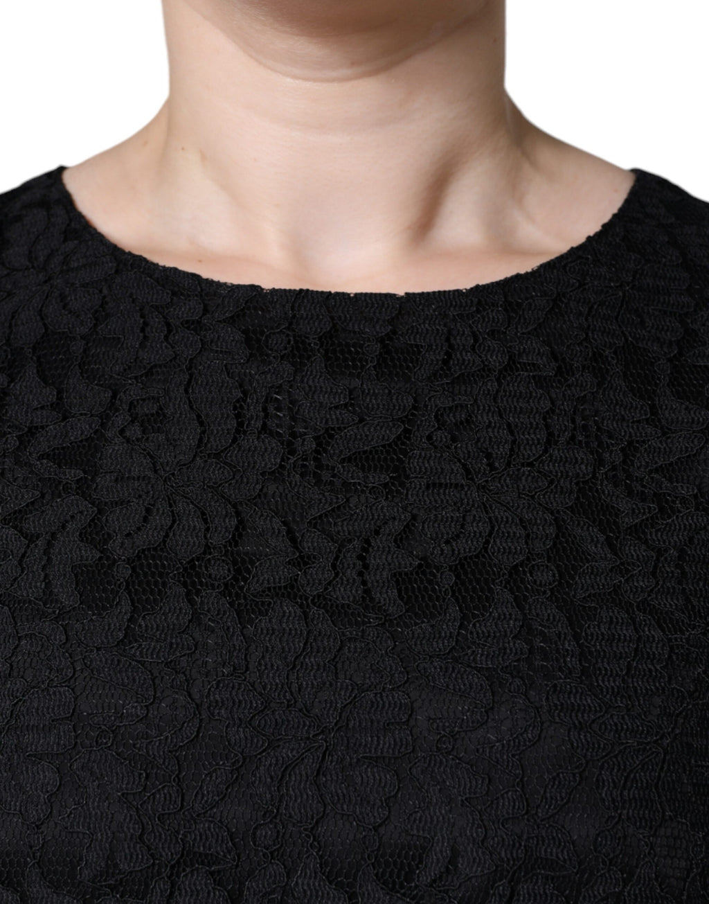 Mini-robe sans manches Dolce & Gabbana fourreau en dentelle florale noire