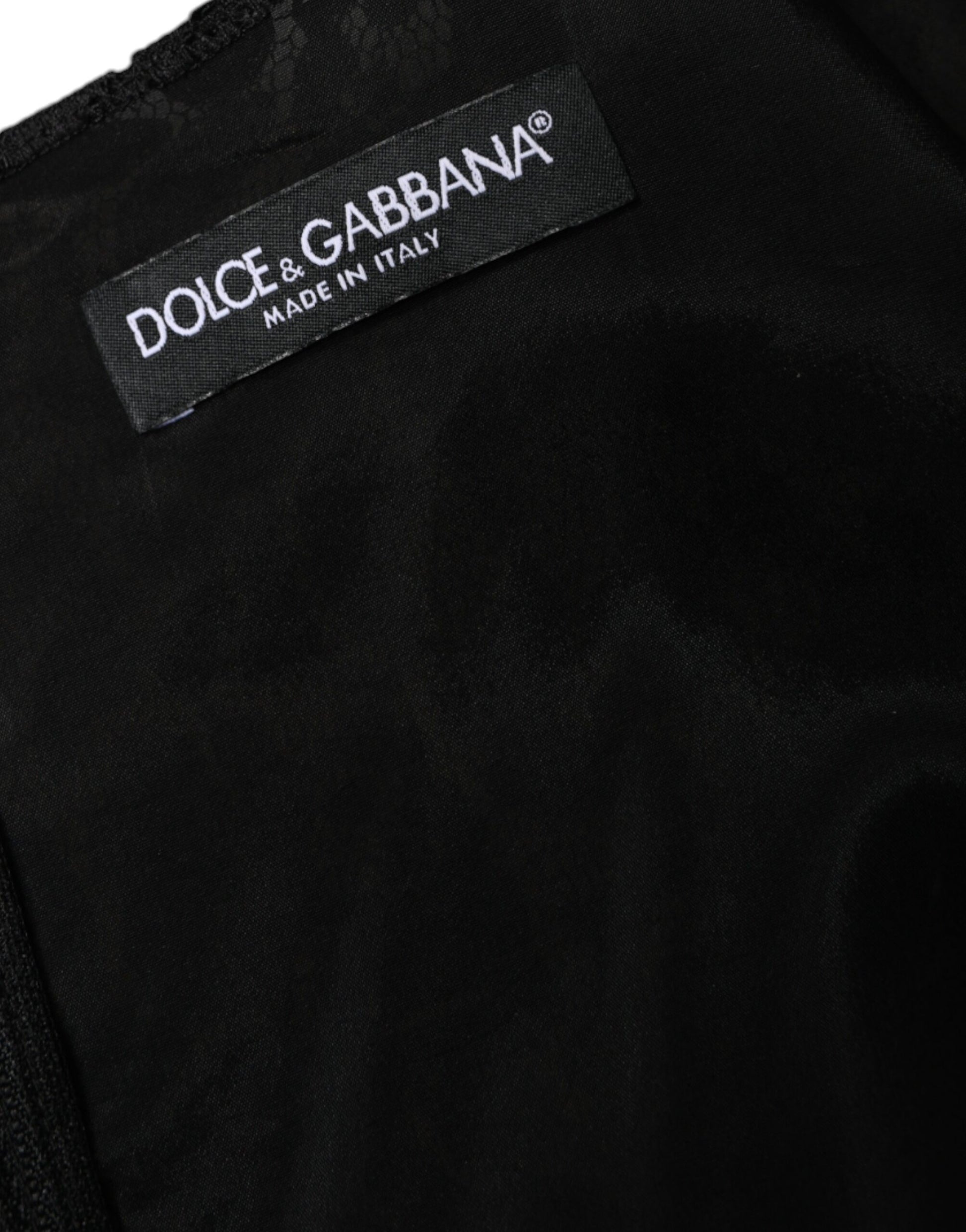 Mini-robe sans manches Dolce & Gabbana fourreau en dentelle florale noire
