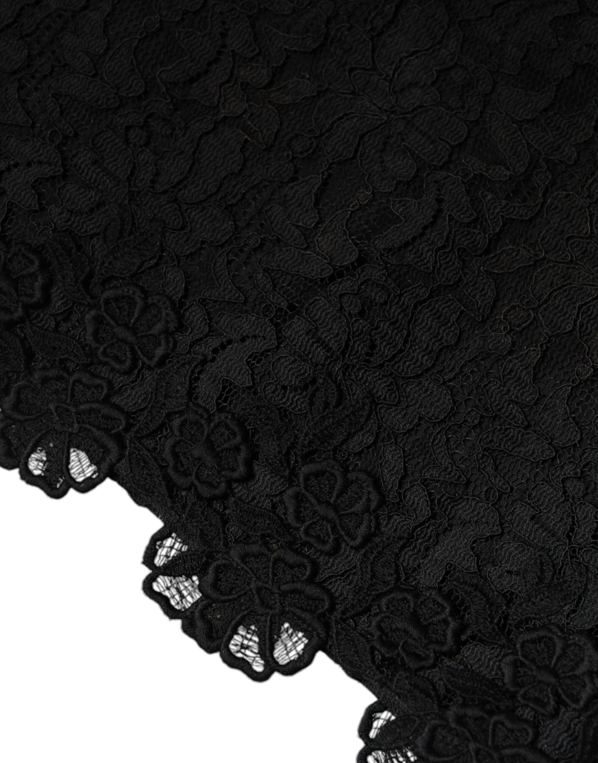 Mini-robe sans manches Dolce & Gabbana fourreau en dentelle florale noire
