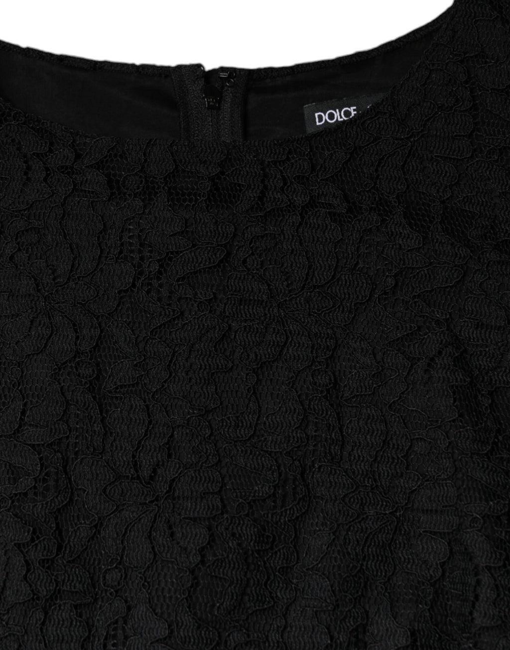 Mini-robe sans manches Dolce & Gabbana fourreau en dentelle florale noire