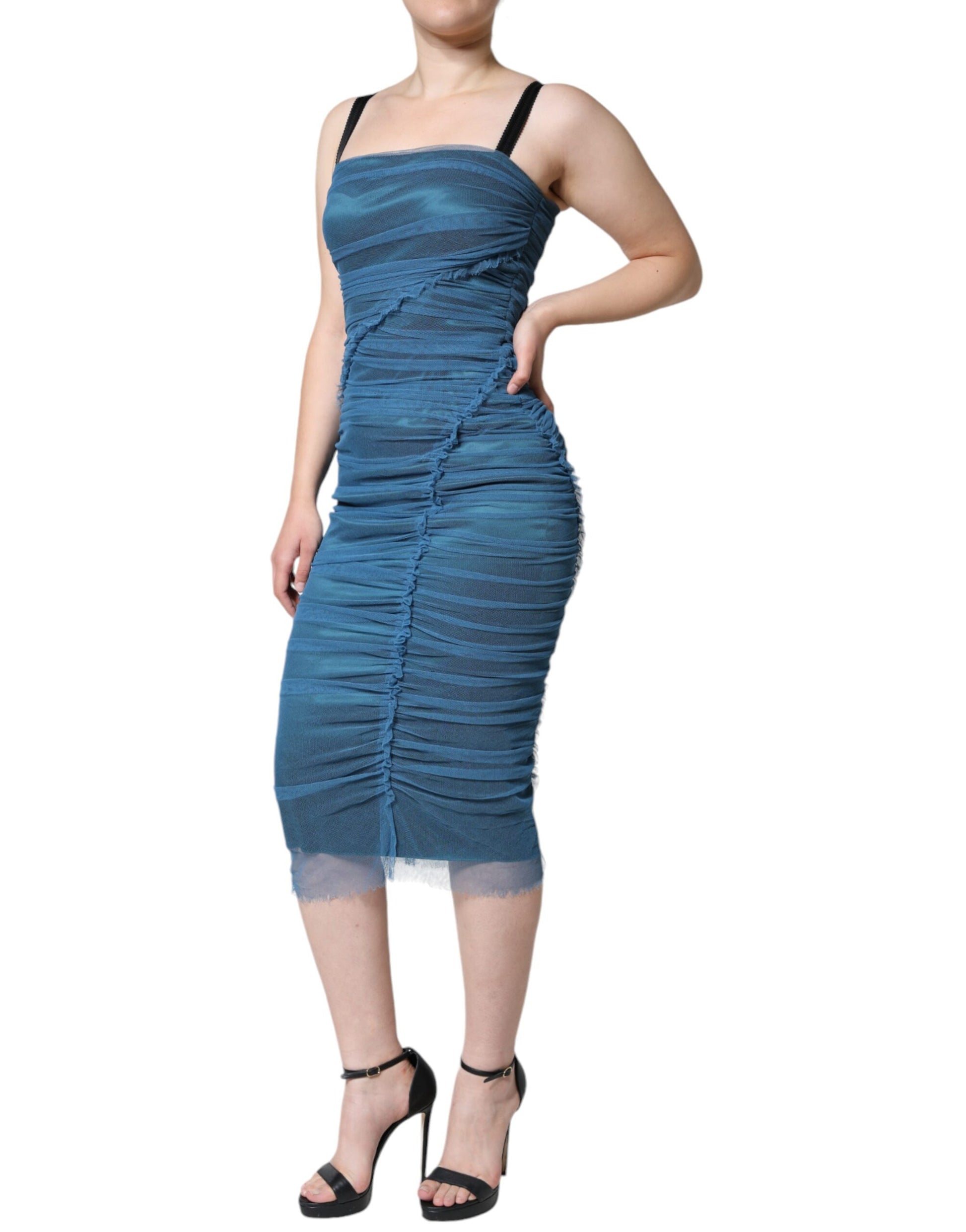Dolce & Gabbana Blue Midi Dress for Women detail view
