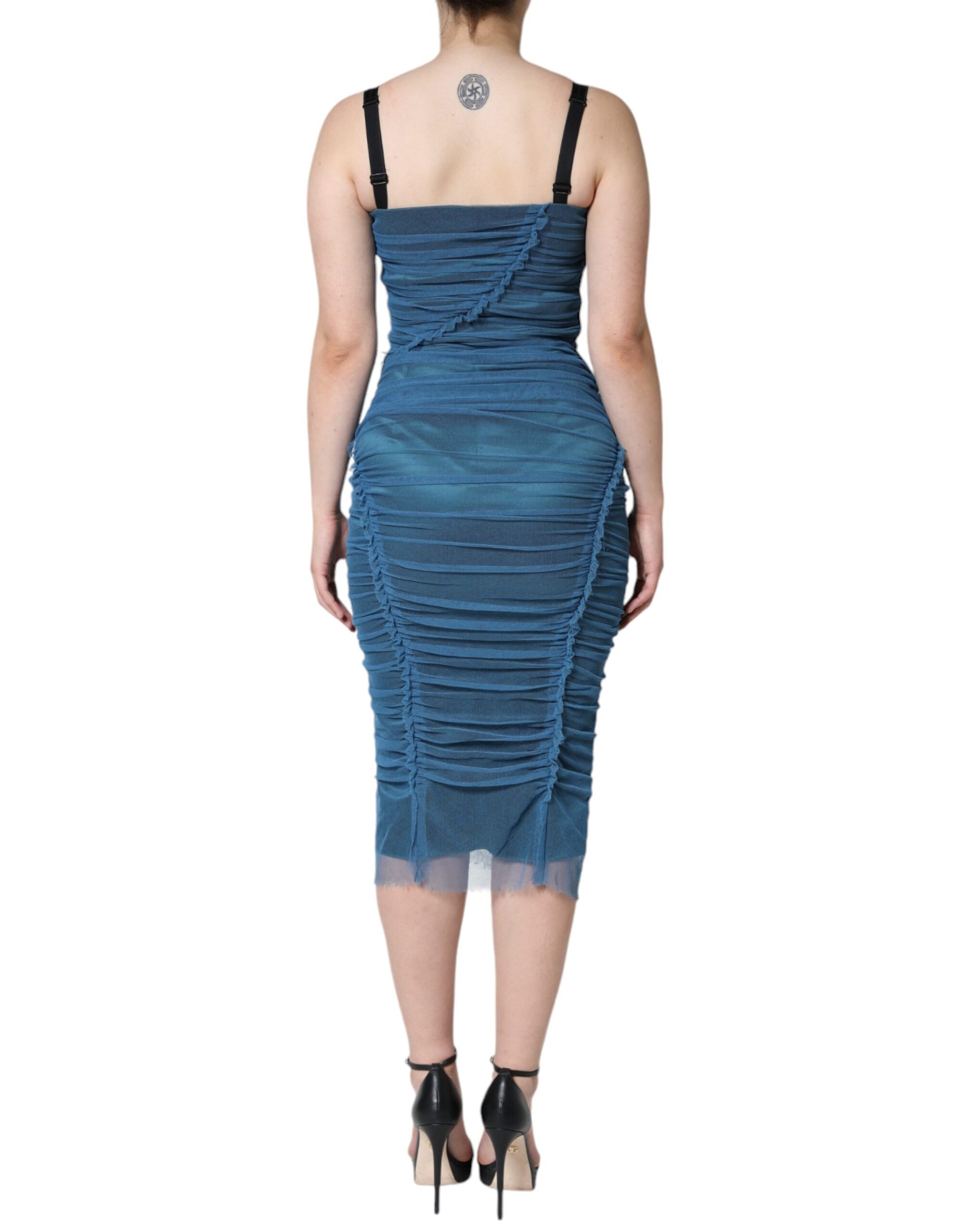 Dolce & Gabbana Blue Midi Dress for Women side view