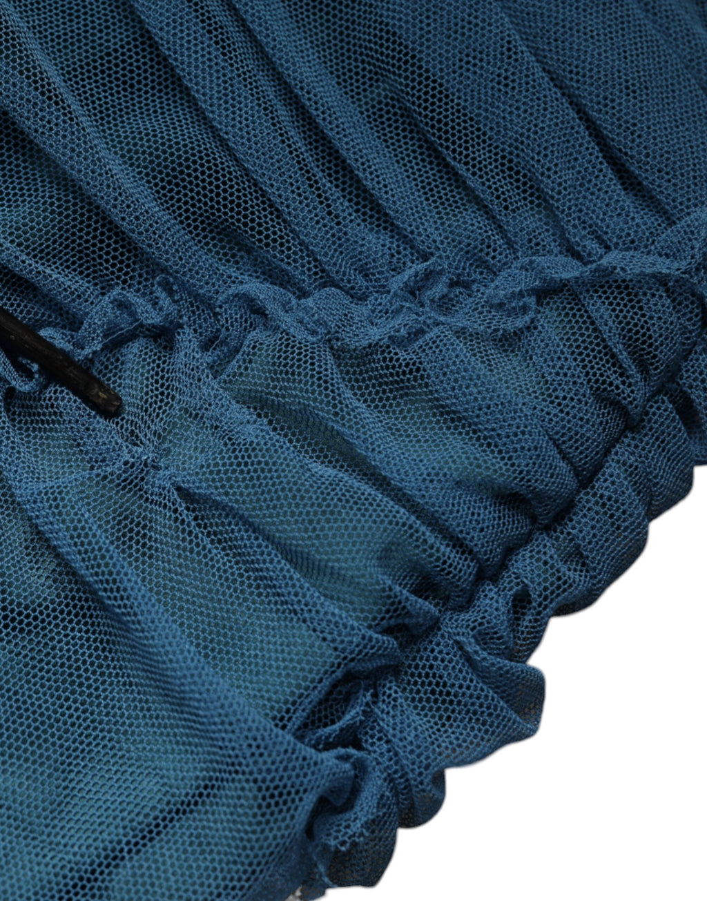Robe fourreau en tulle ruché et maille bleue Dolce & Gabbana