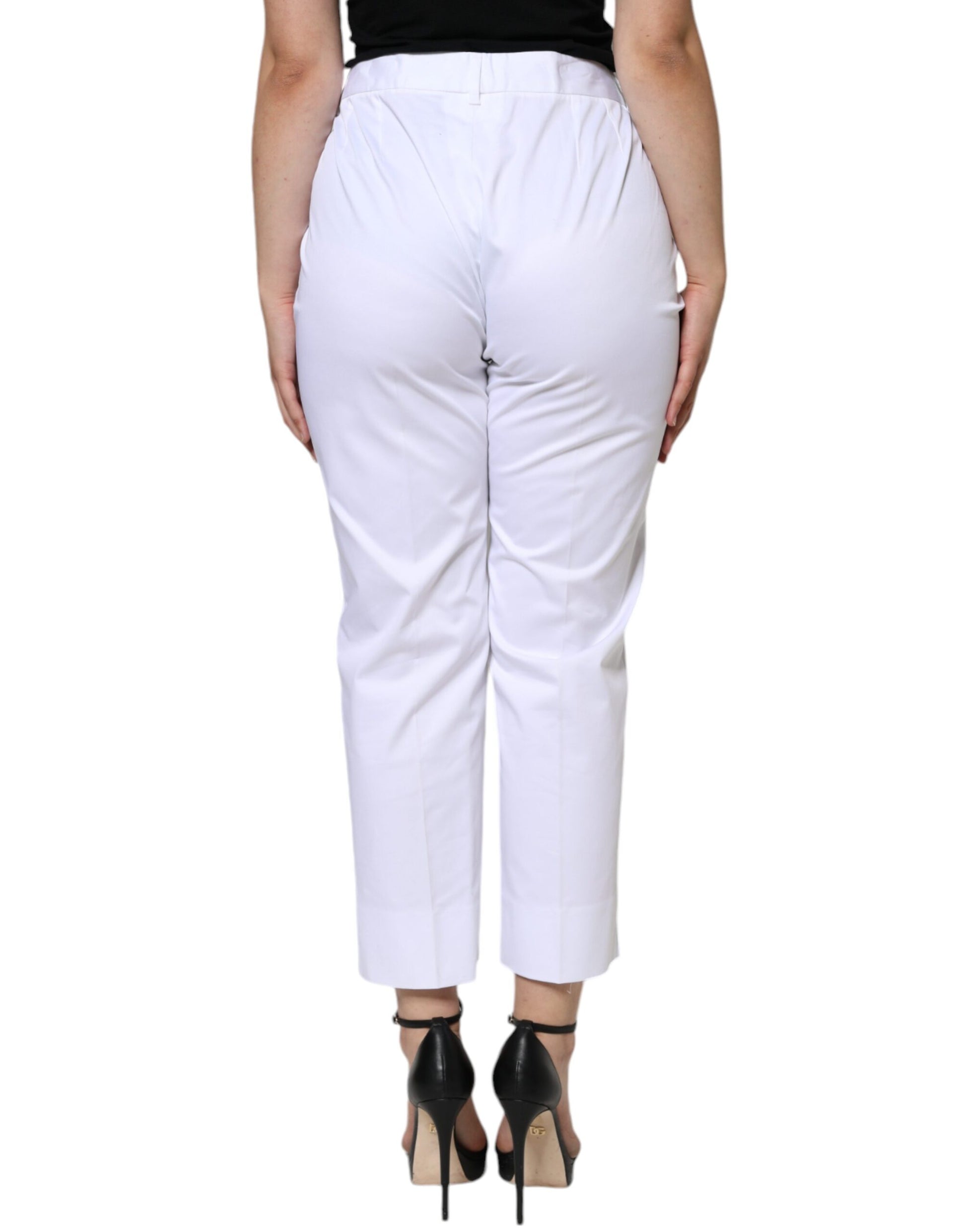 Jean slim Dolce & Gabbana en coton blanc taille mi-haute