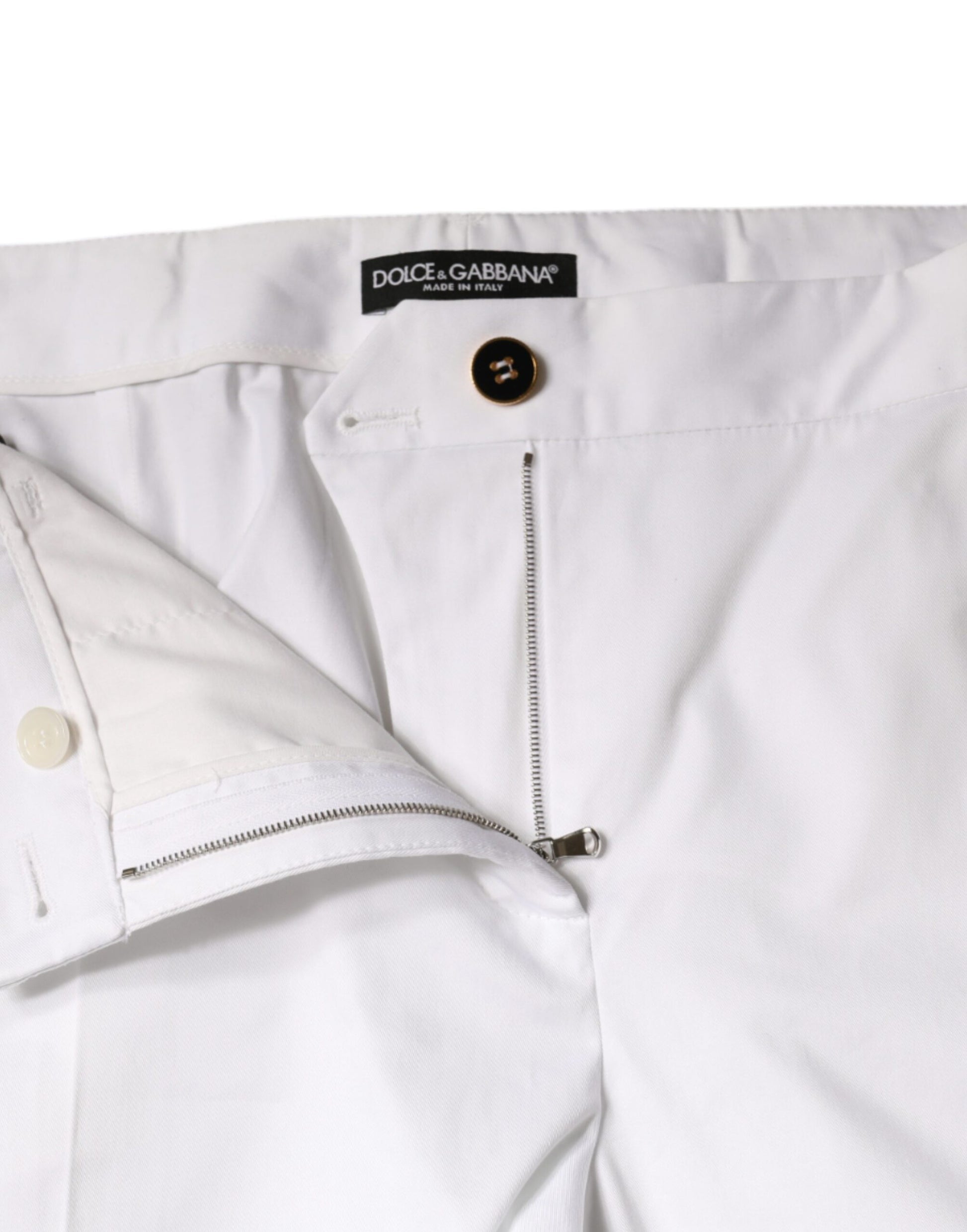 Jean slim Dolce & Gabbana en coton blanc taille mi-haute
