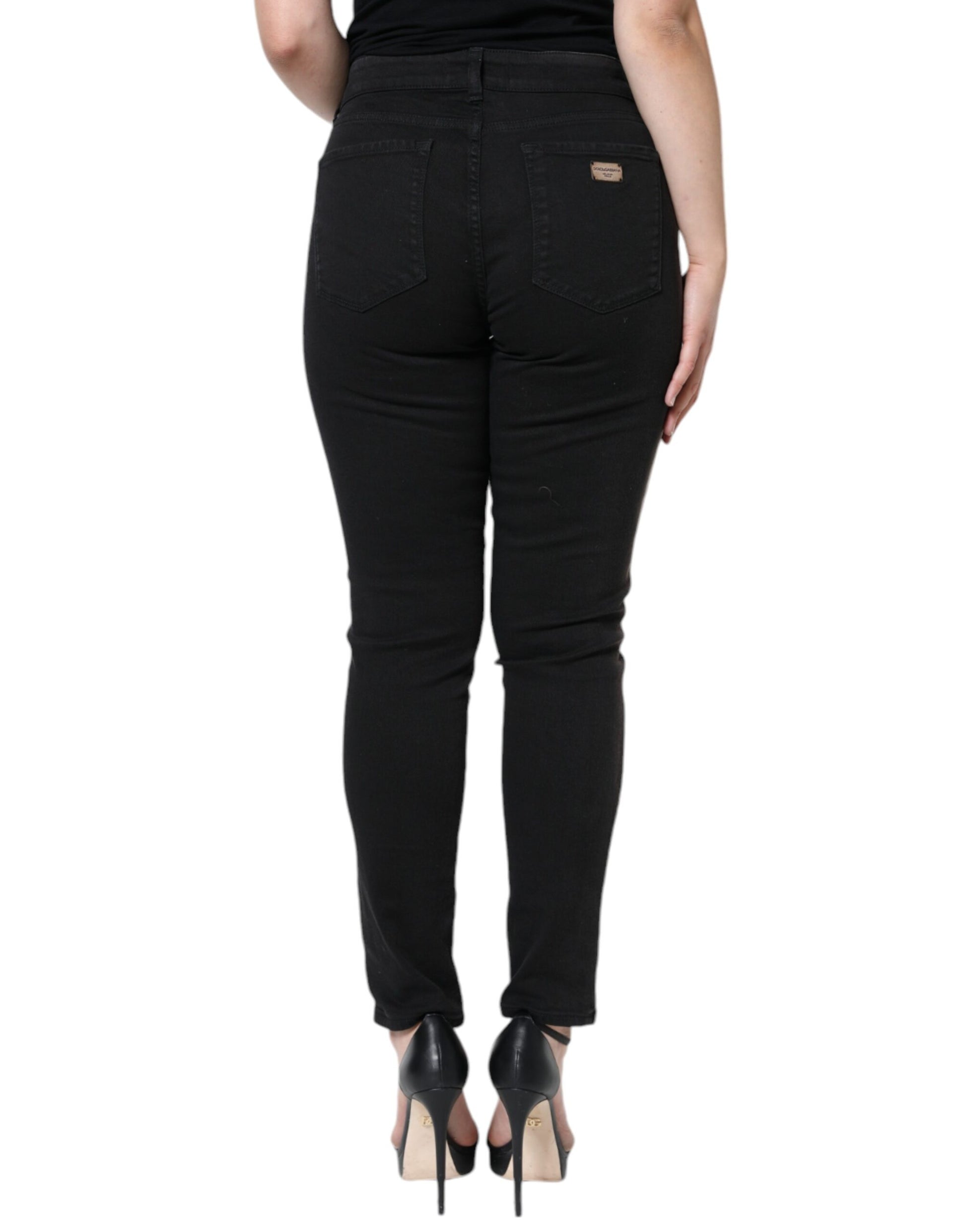 Dolce & Gabbana Black Skinny Jeans for Women side view