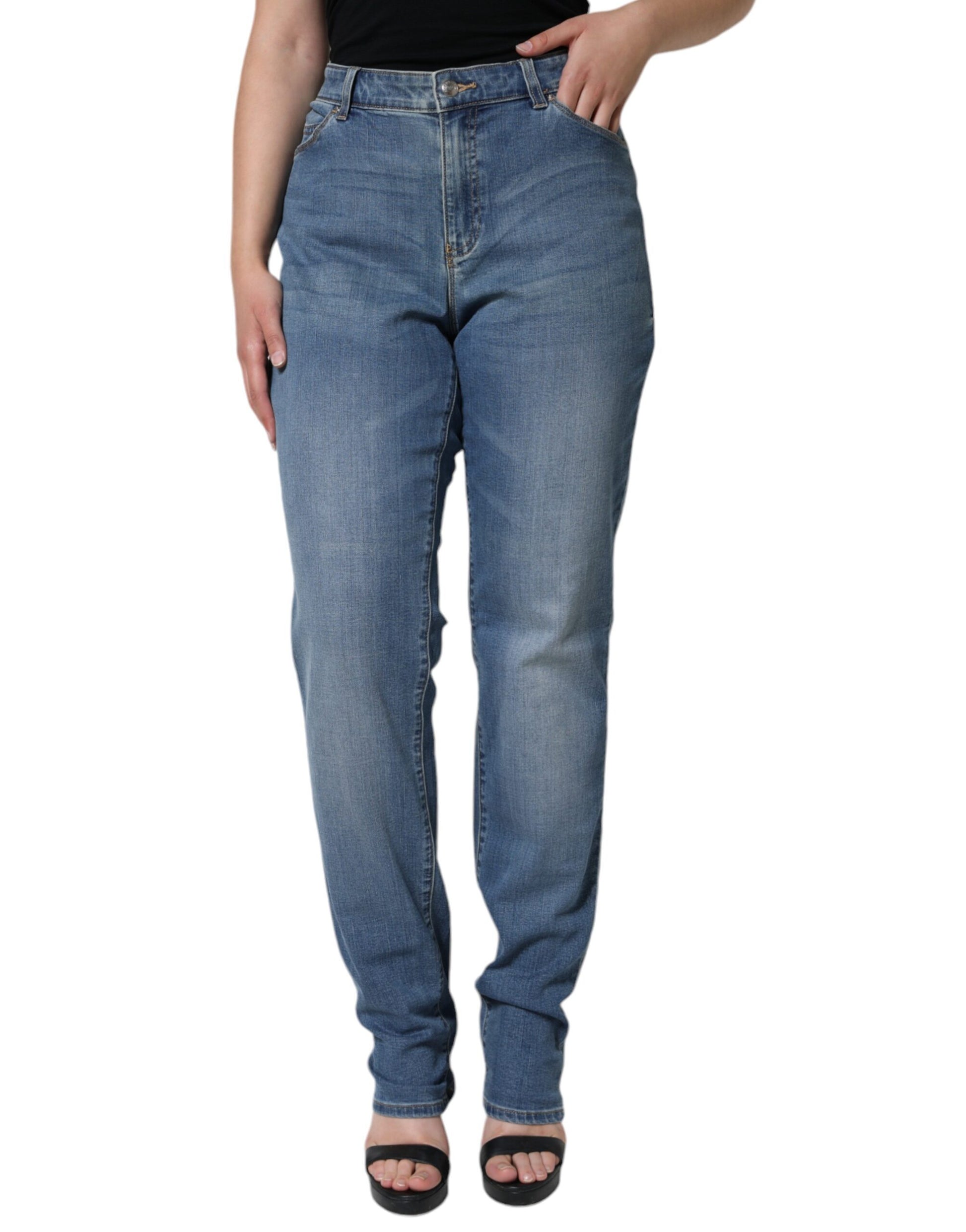 Emporio Armani Blue High Waisted Jeans for Women alternate view
