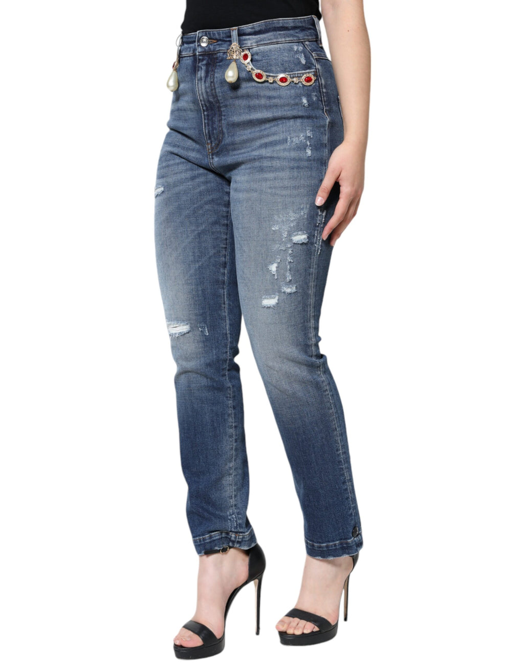 Dolce & Gabbana Blue Skinny Jeans for Women detail view