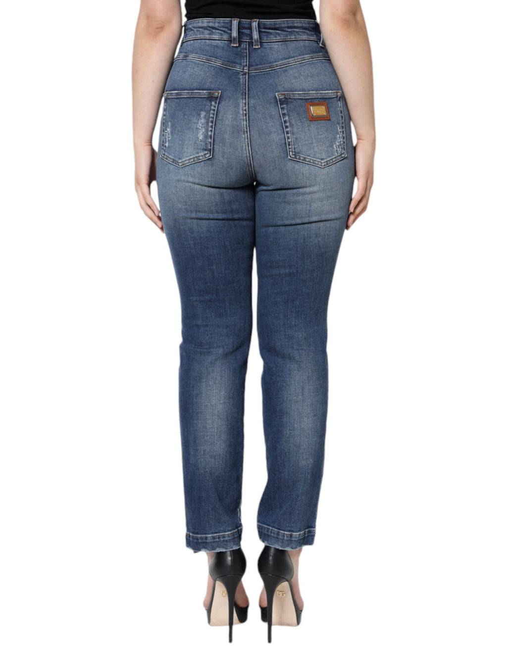 Dolce & Gabbana Blue Skinny Jeans for Women side view