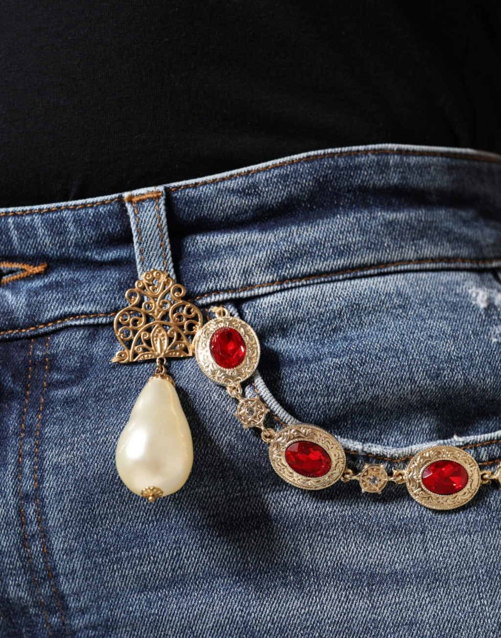 Dolce & Gabbana Blue Skinny Jeans for Women additional view