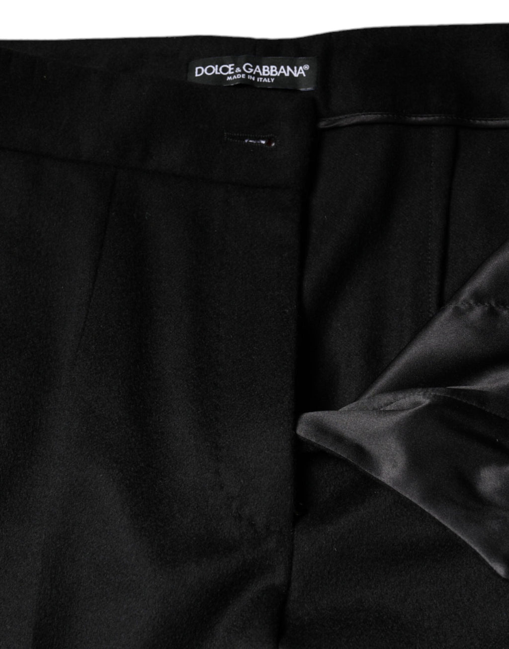 Pantalon bootcut taille mi-haute en cachemire noir Dolce & Gabbana pour femme