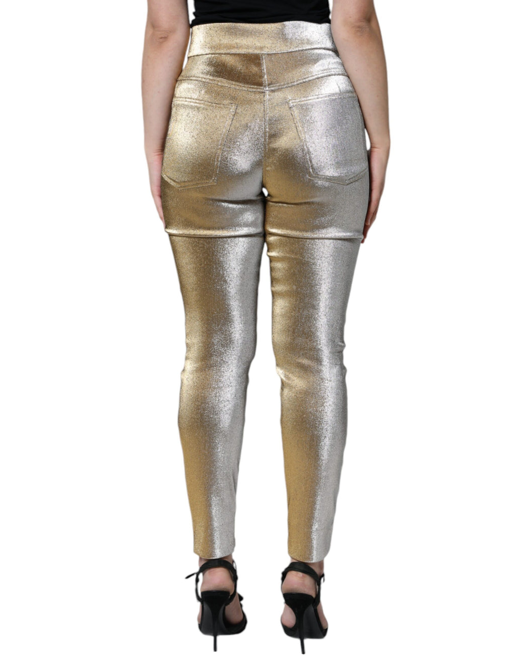 Dolce & Gabbana Gold Skinny Pants for Women additional view