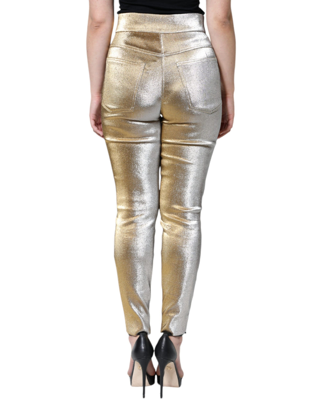 Dolce & Gabbana Gold Skinny Pants for Women additional view