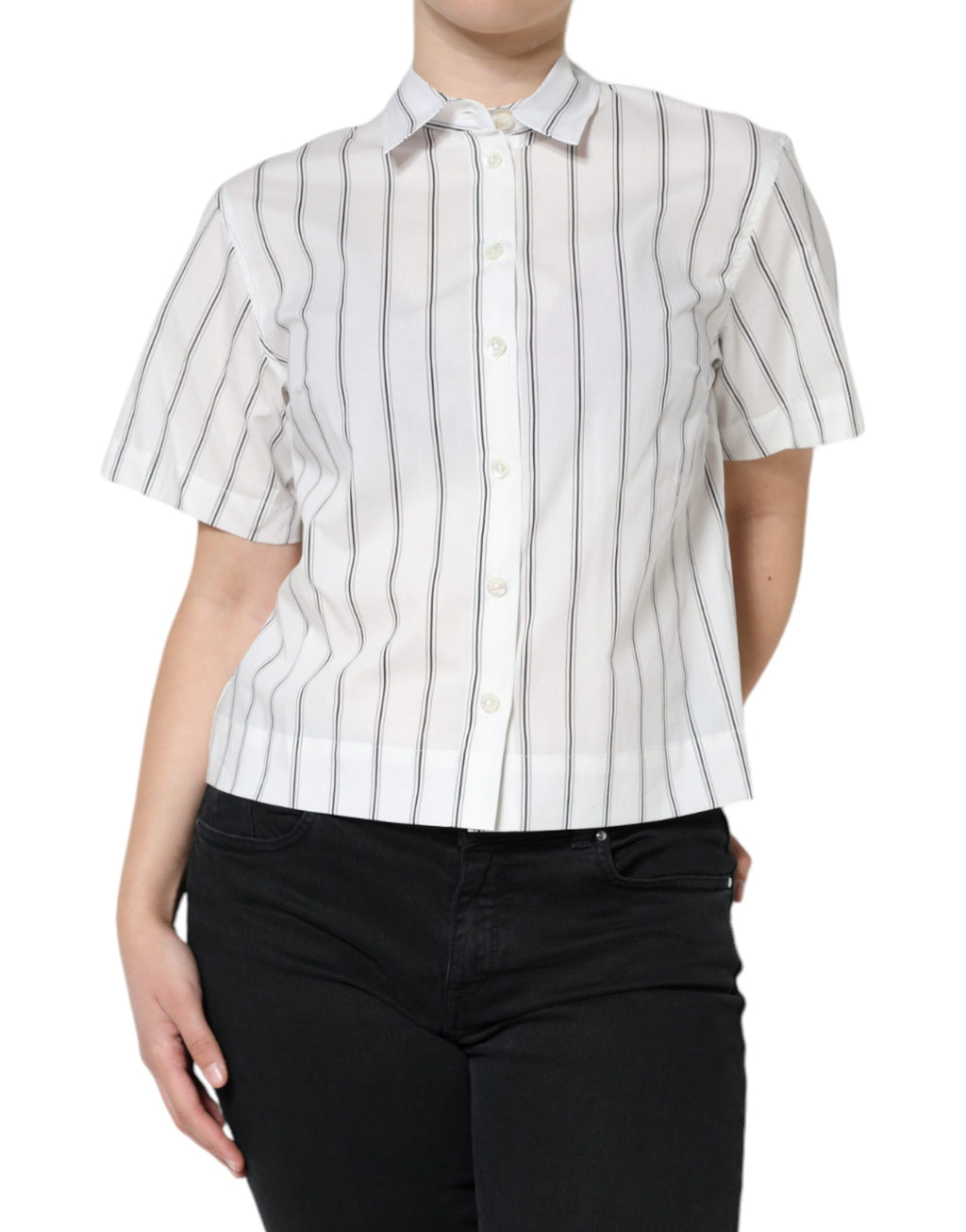 Dolce & Gabbana White Polo Shirt for Women side view