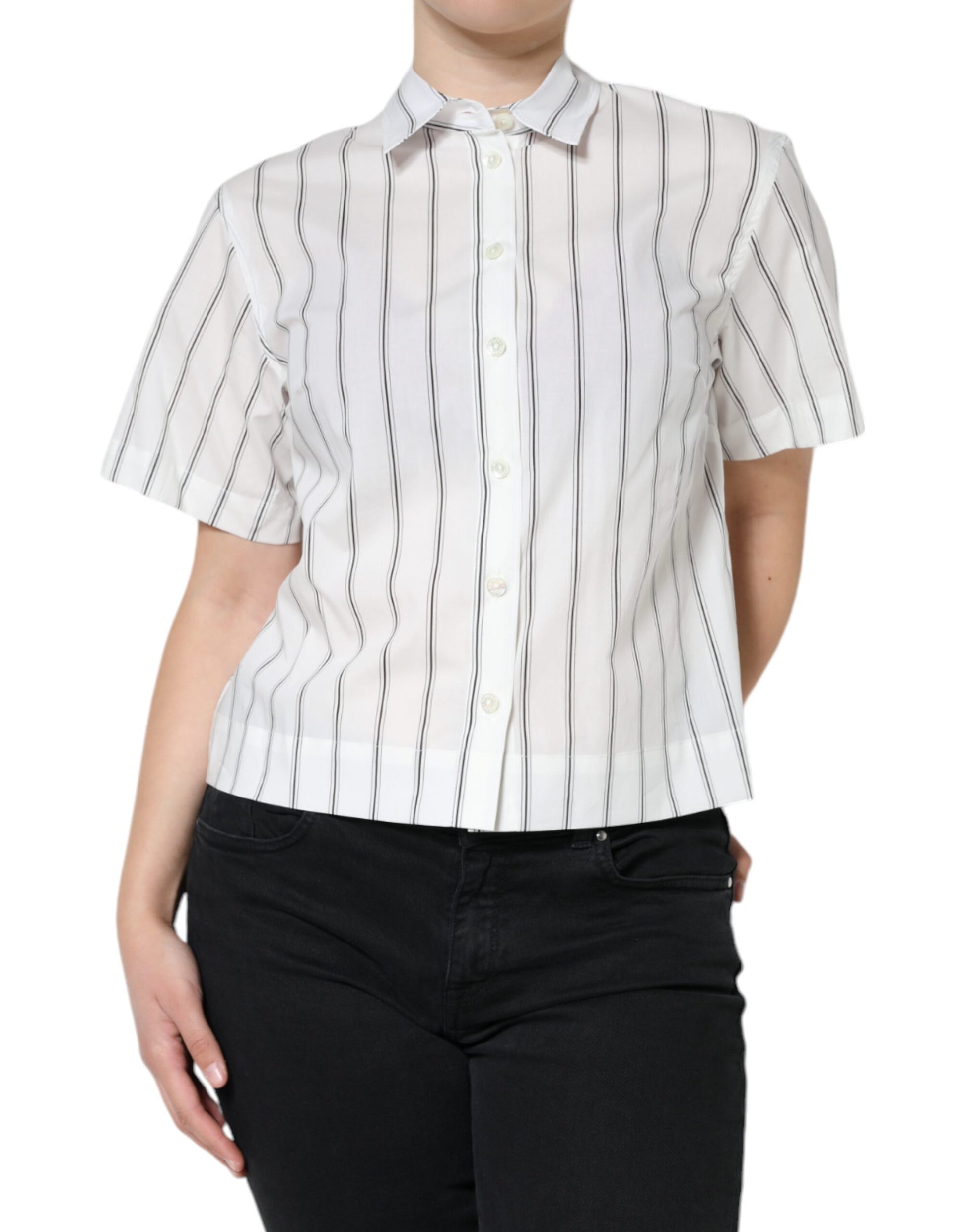 Dolce & Gabbana White Polo Shirt for Women side view