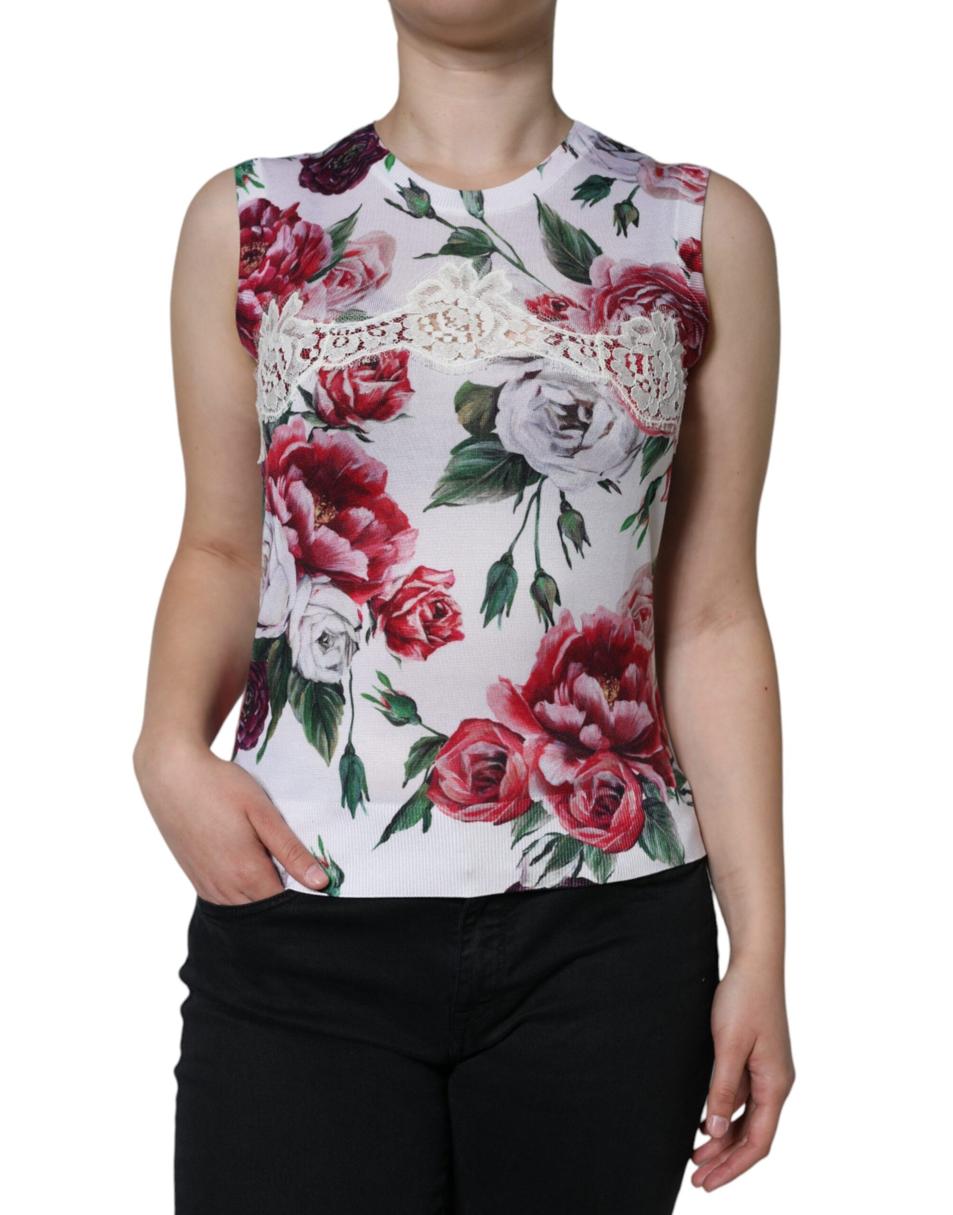 Dolce & Gabbana White Sleeveless T-Shirt for Women alternate view