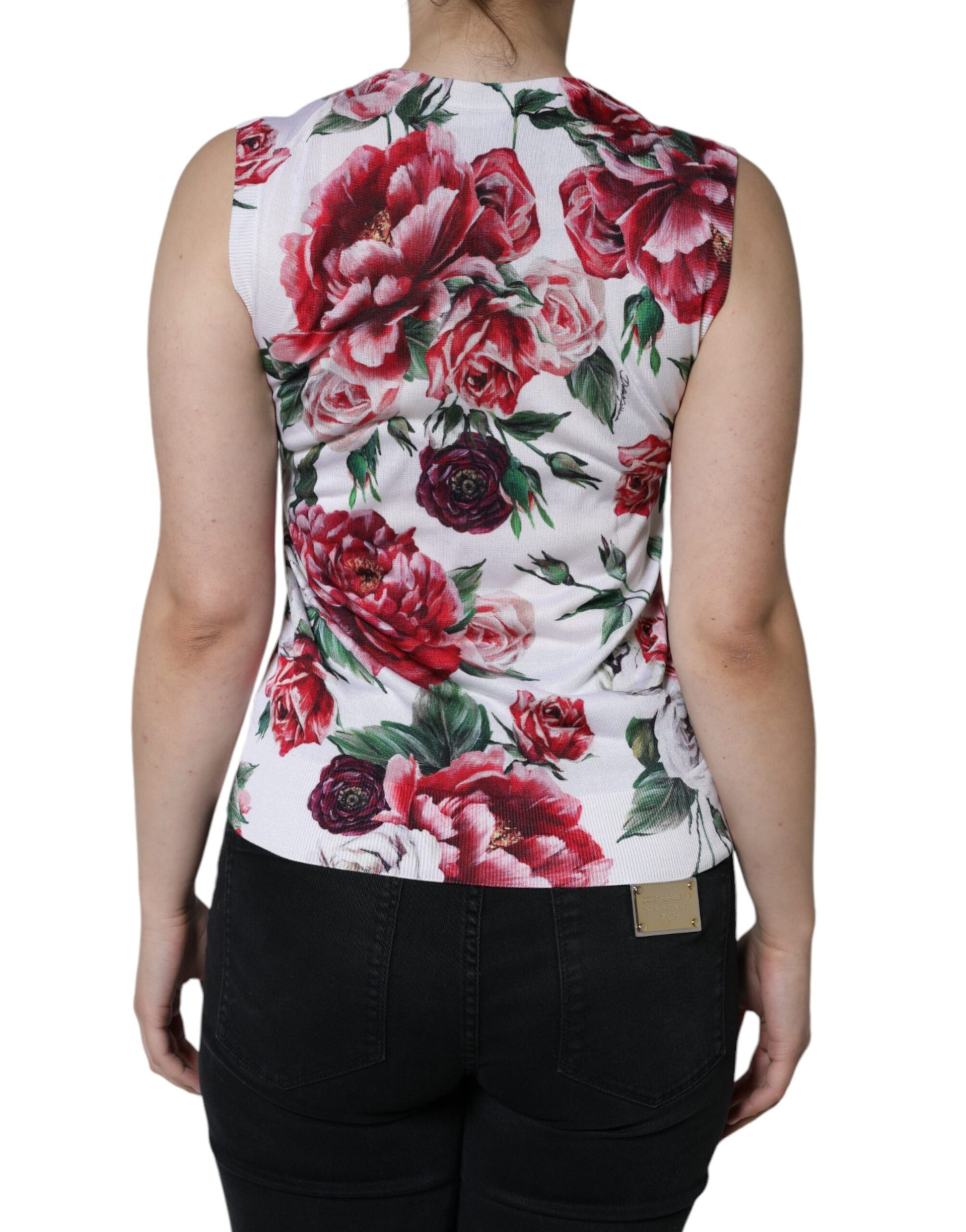Dolce & Gabbana White Sleeveless T-Shirt for Women side view